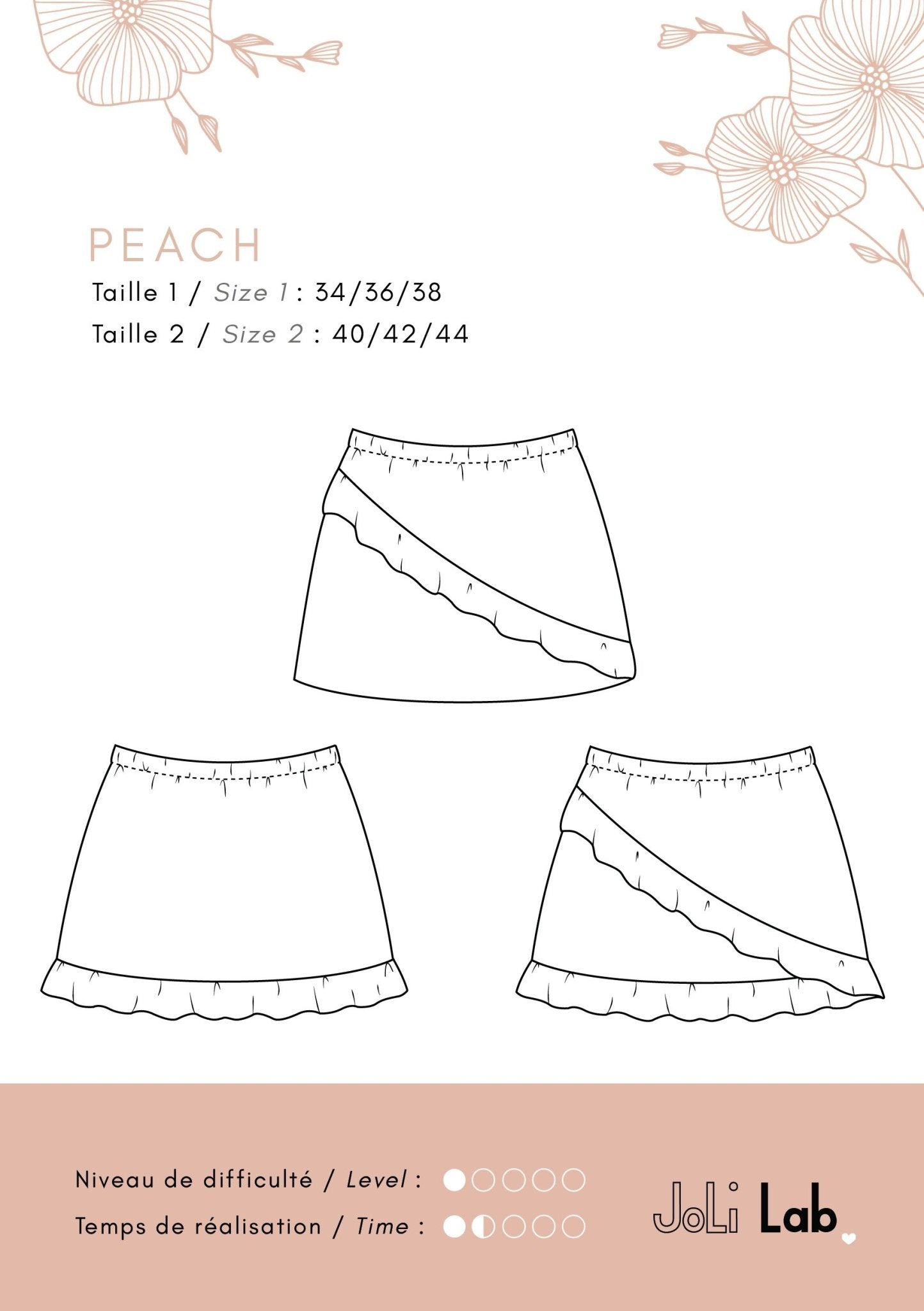 Peach Skirt - pattern PDF or paper - Joli Lab