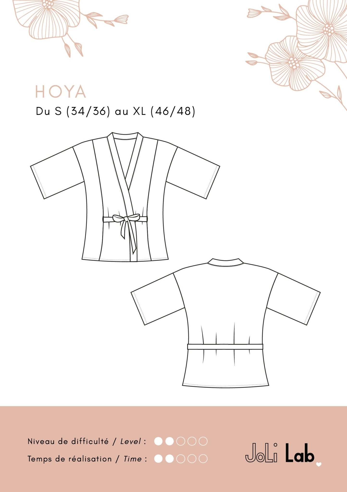 Kimono Hoya - pattern PDF or paper - Joli Lab