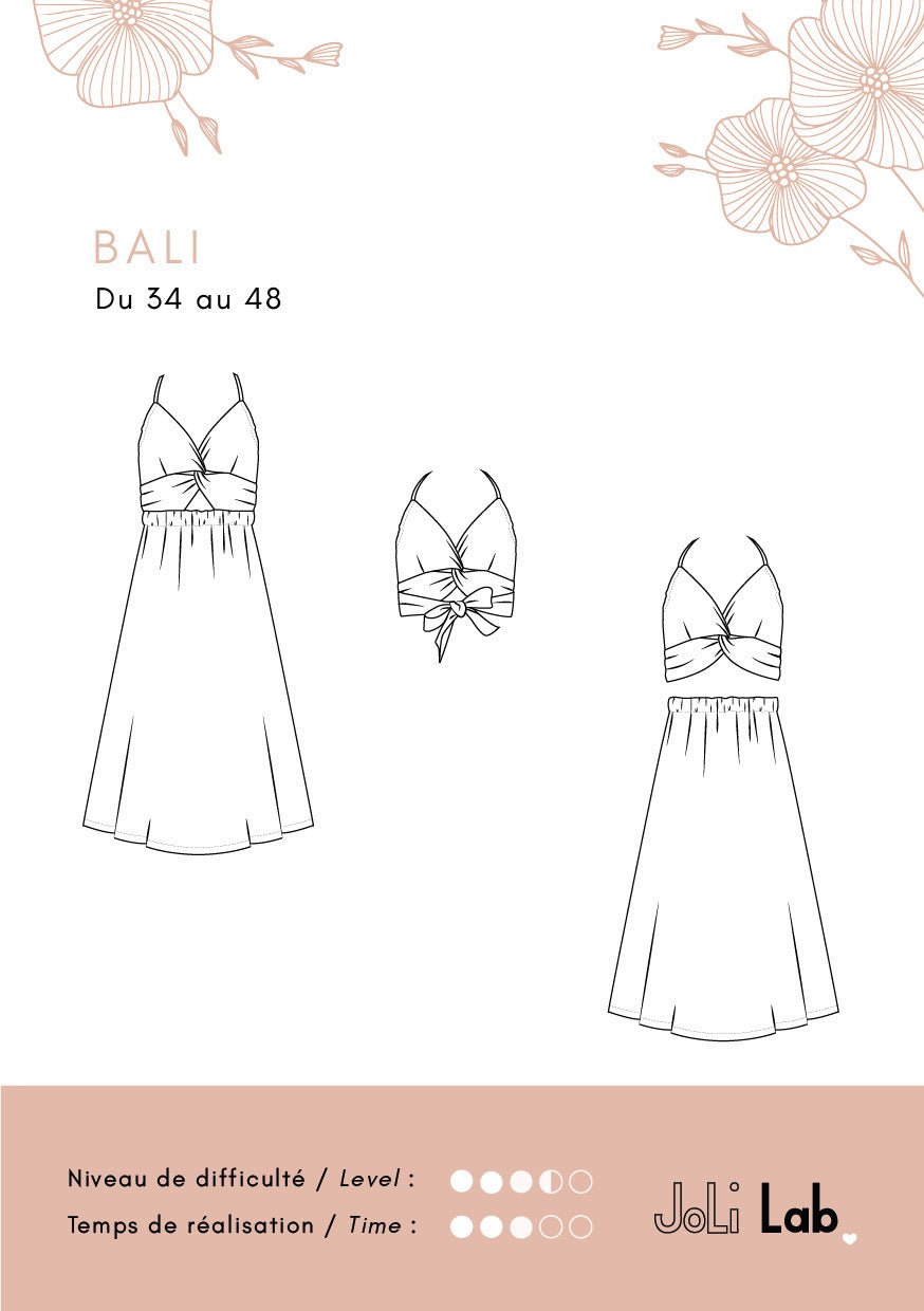 Bali dress - pattern Couture PDF or paper - Joli Lab