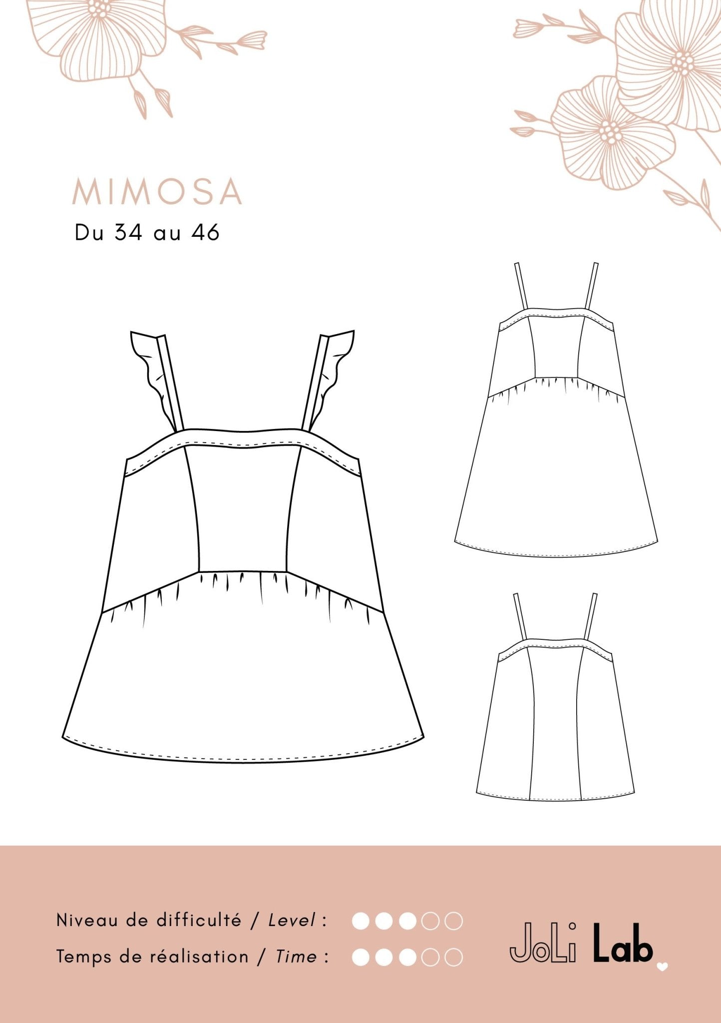 Dress or Top Mimosa - pattern PDF or paper - Joli Lab