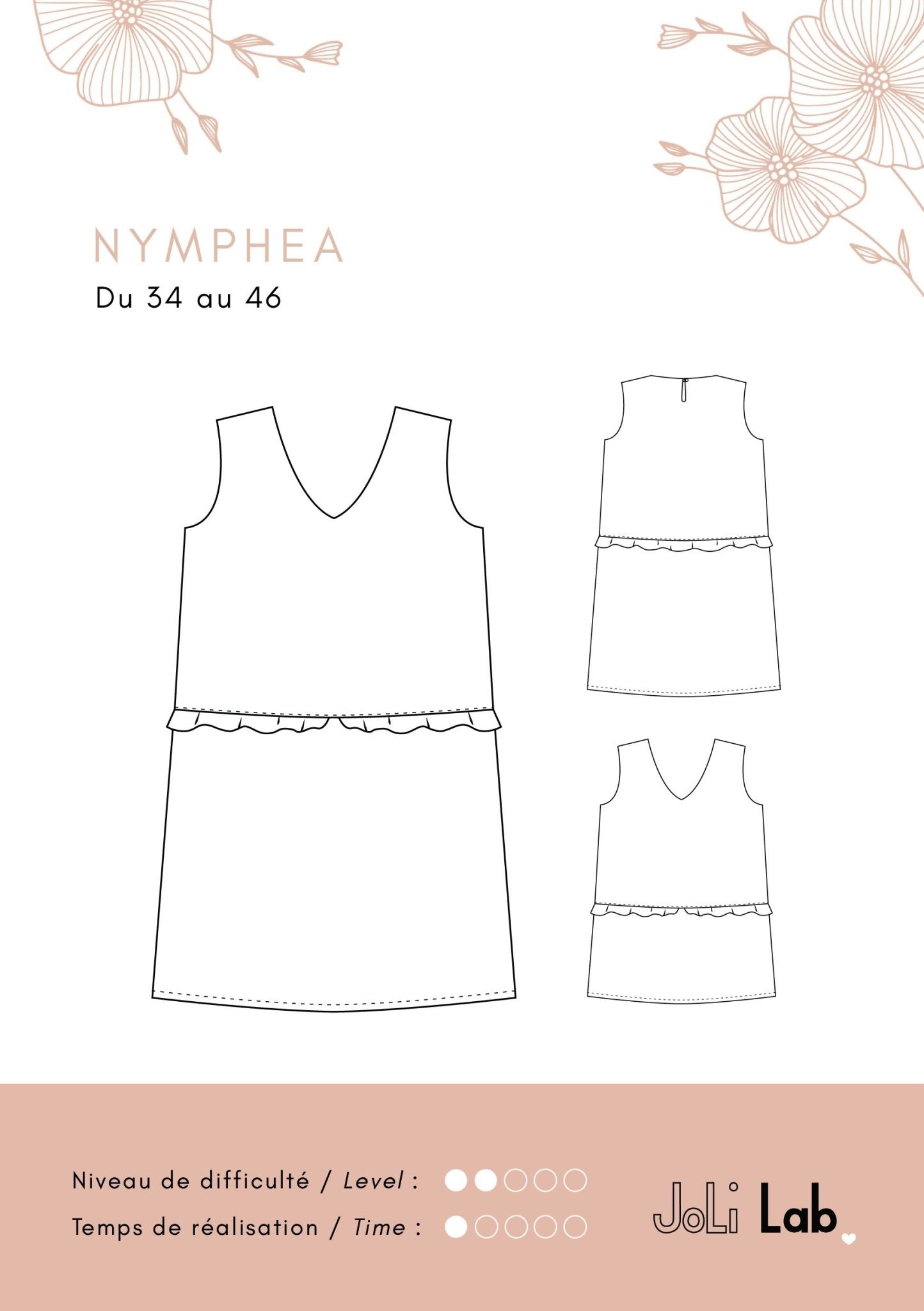 Dress or top Nymphea - pattern PDF or paper - Joli Lab