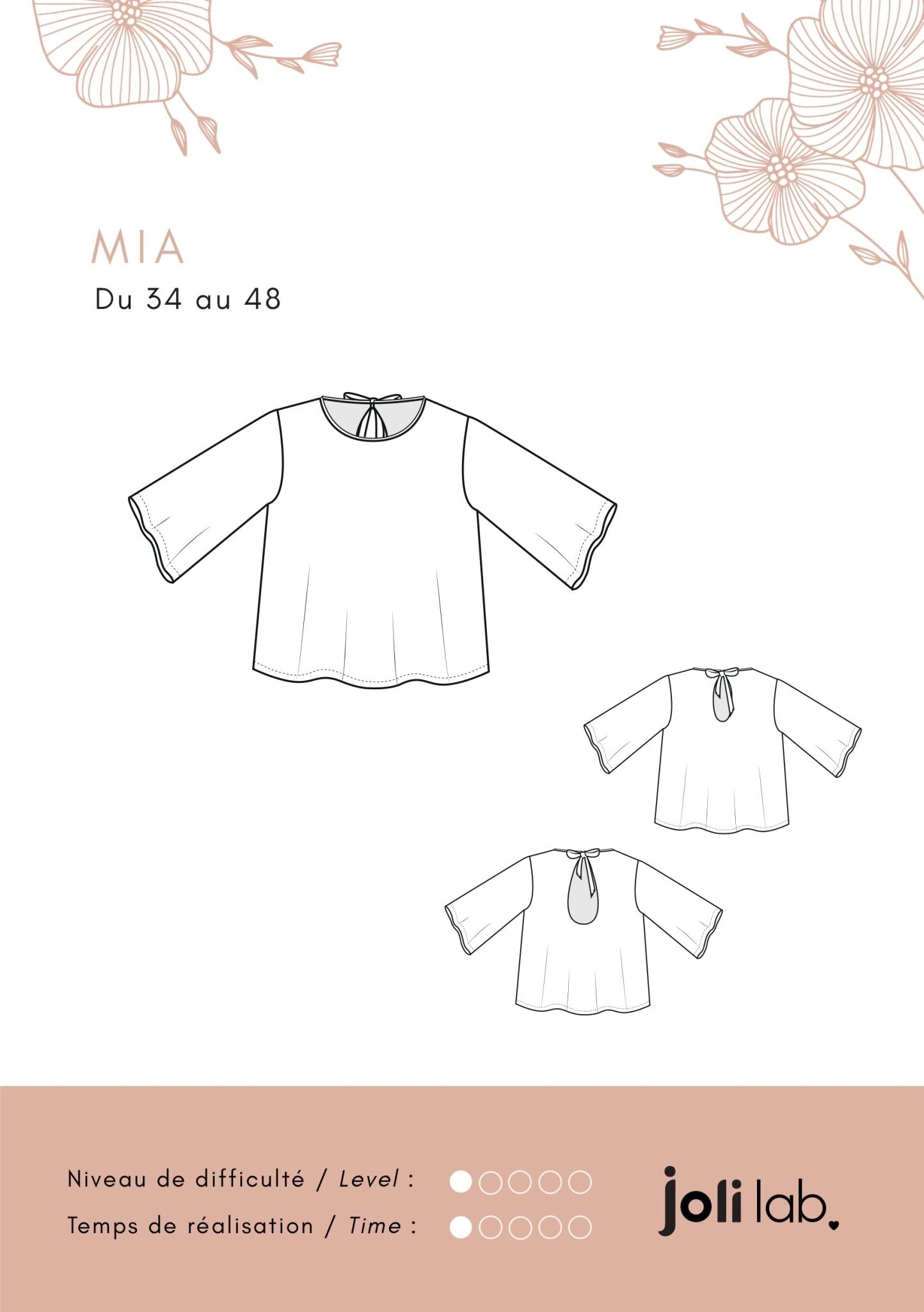 Top Mia - pattern Couture PDF or paper - Joli Lab