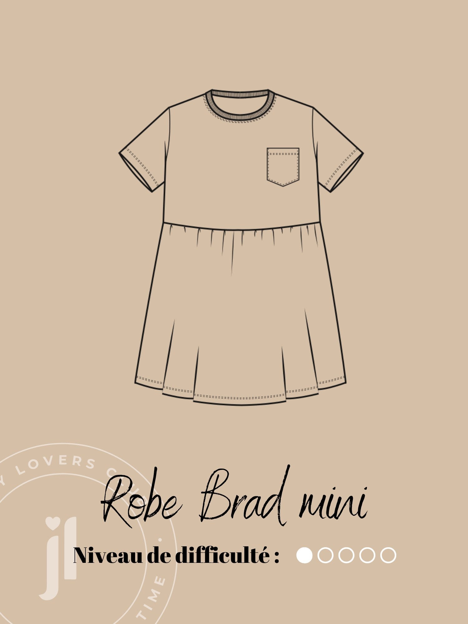 Robe brad mini bi-matière kit couture Joli Lab