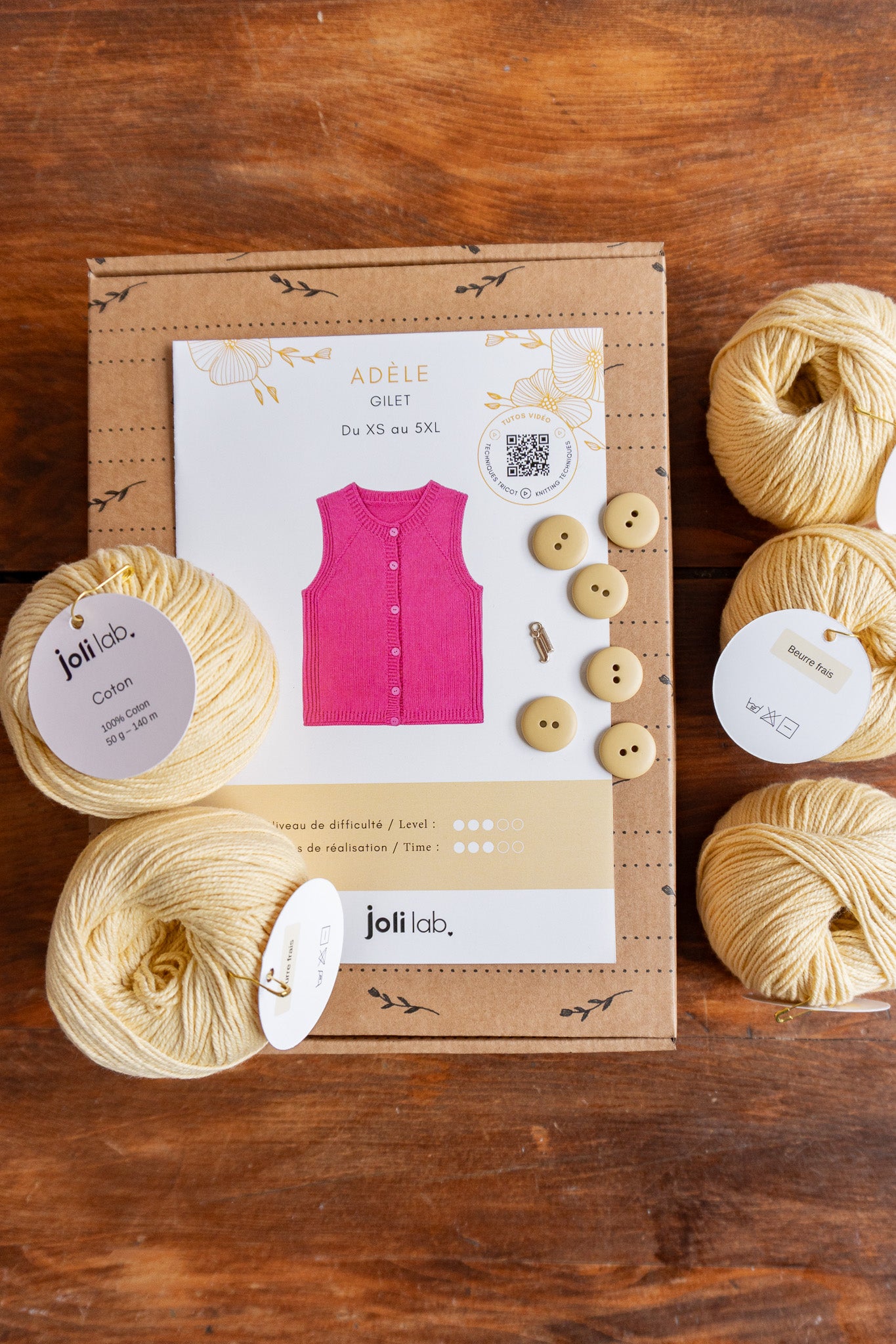 Gilet Adèle kit tricot Joli Lab