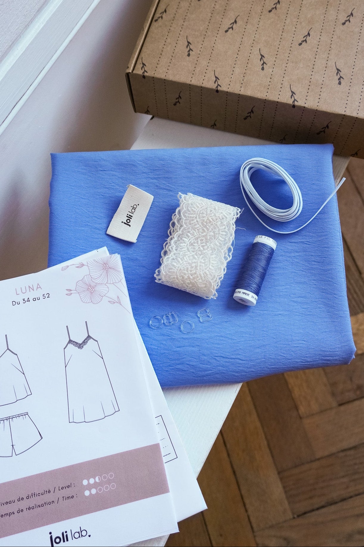Pyjama Luna bleuet - kit couture Joli Lab
