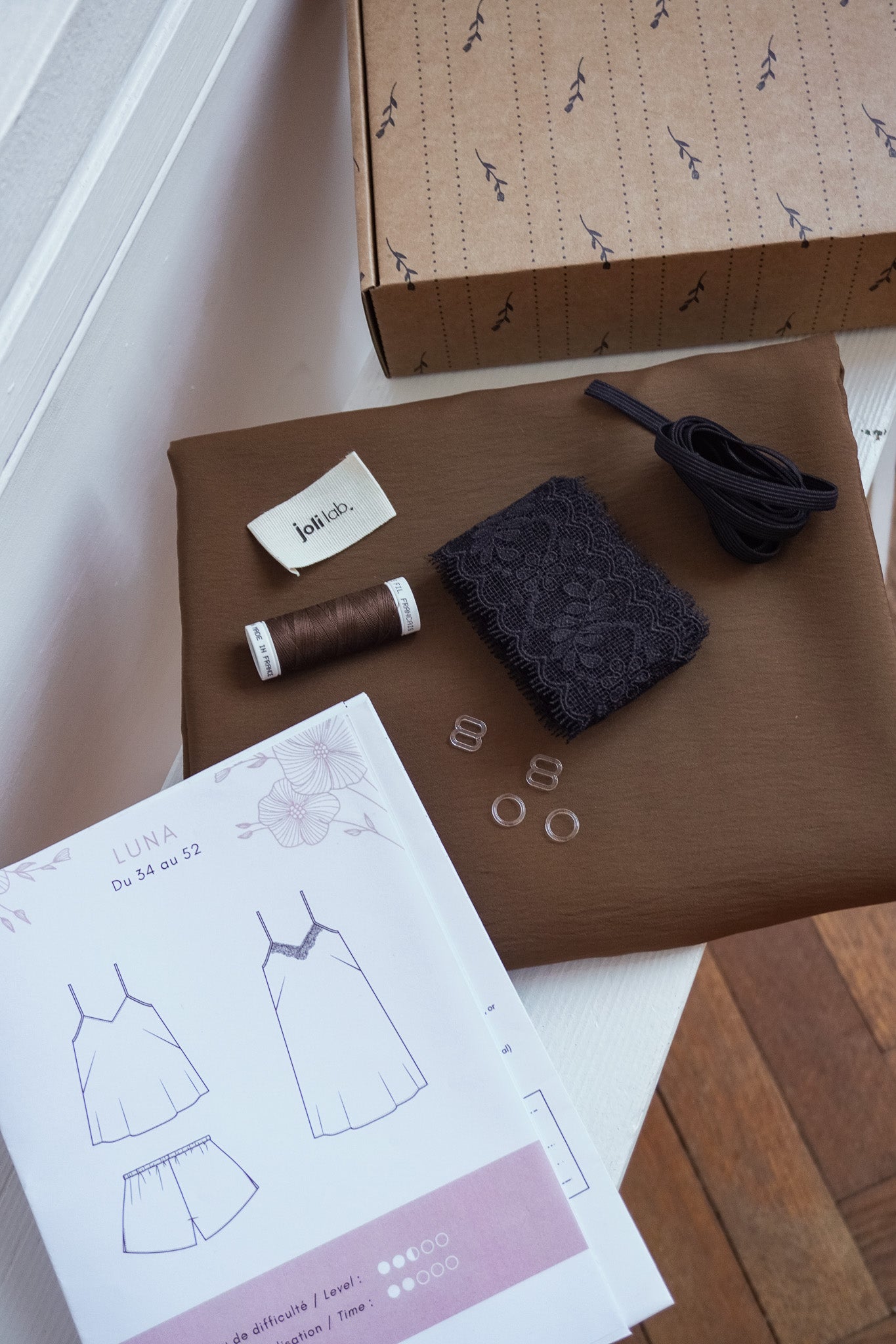 Kit couture pyjama Luna cacao Joli Lab