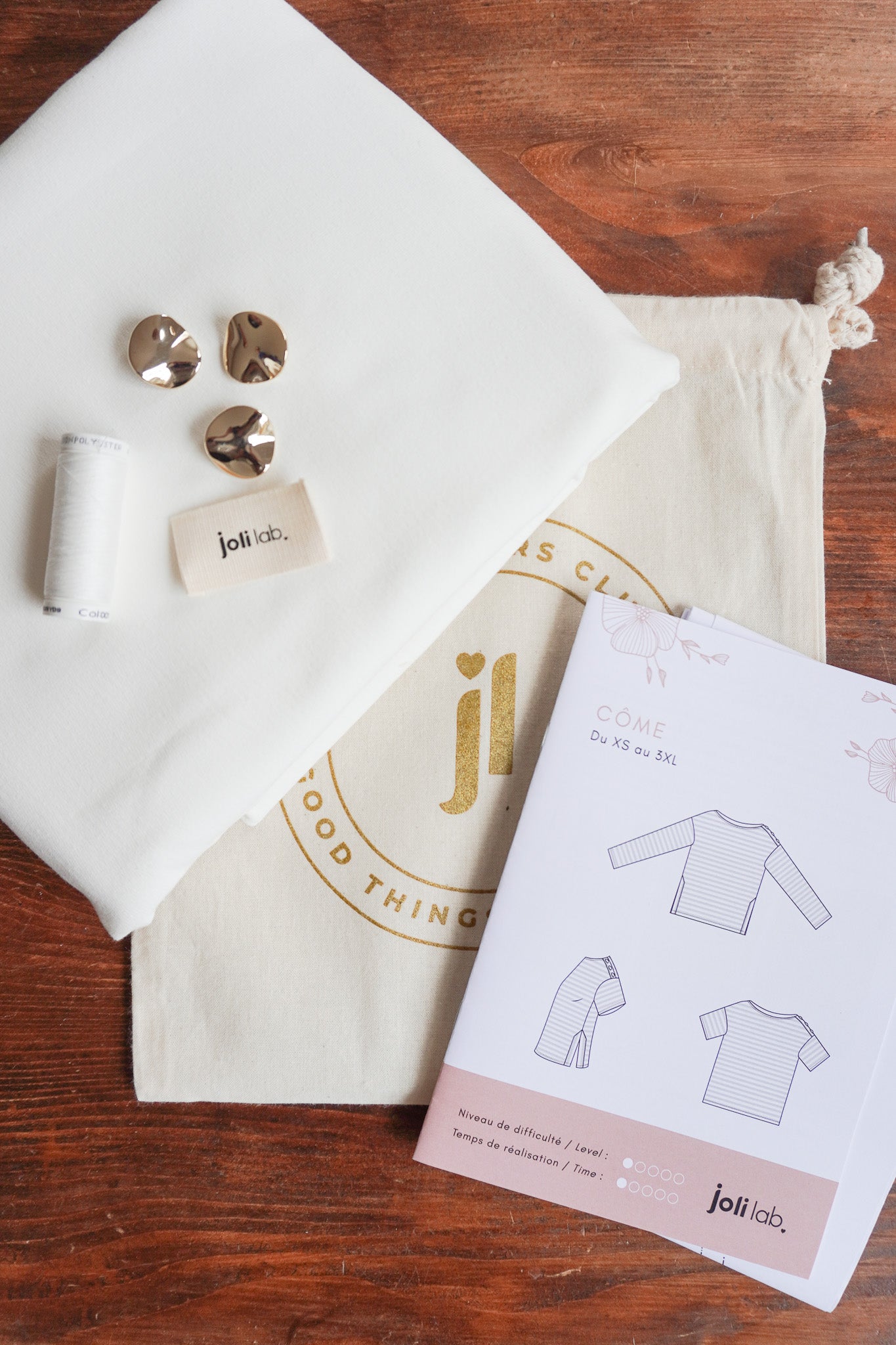 T-shirt Côme écru kit couture Joli Lab