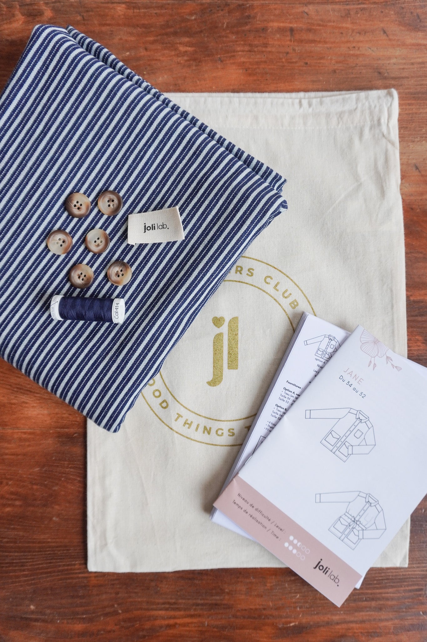 Kit couture veste Jane denim rayé Joli Lab