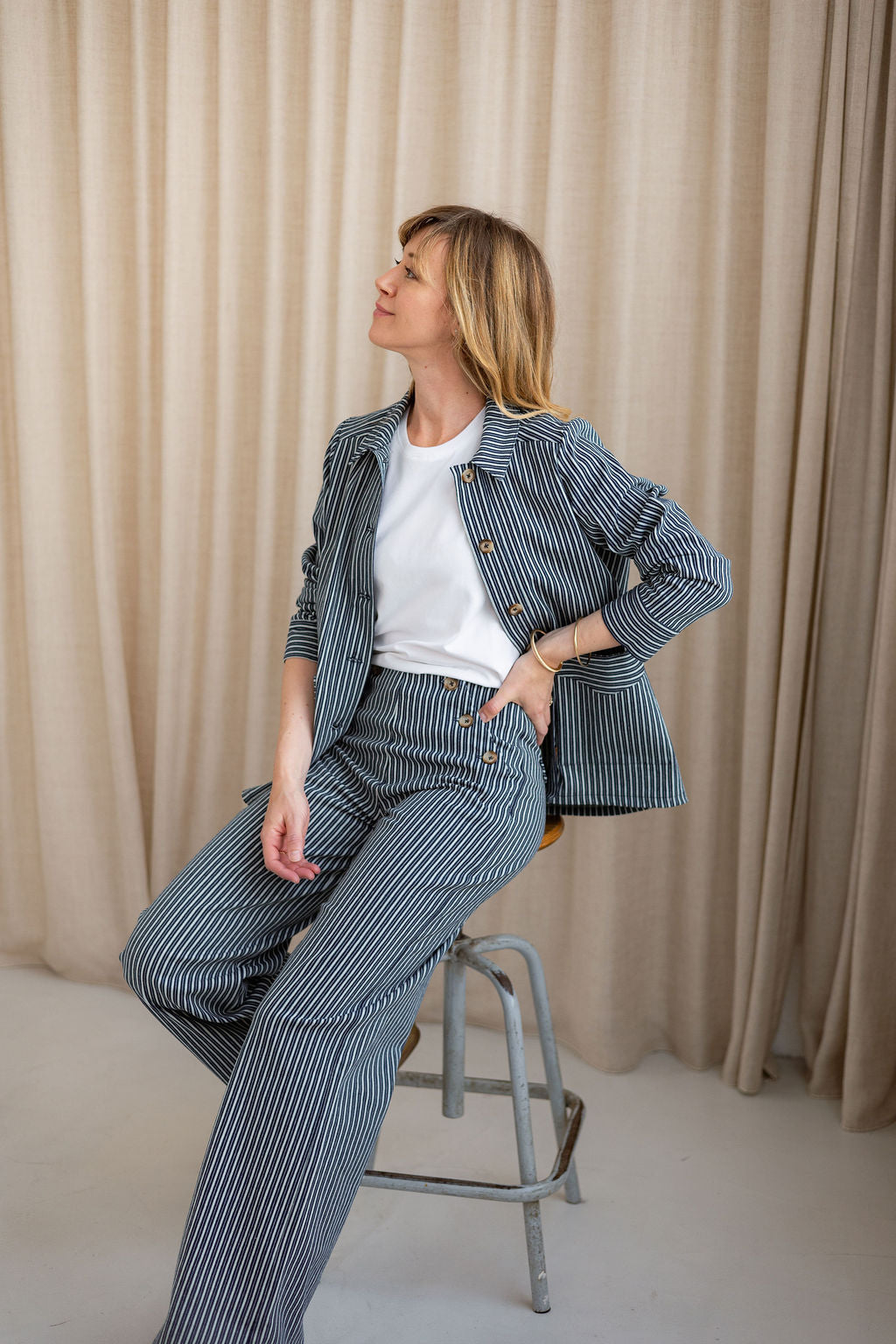 Pantalon Noé rayé kit couture Joli Lab