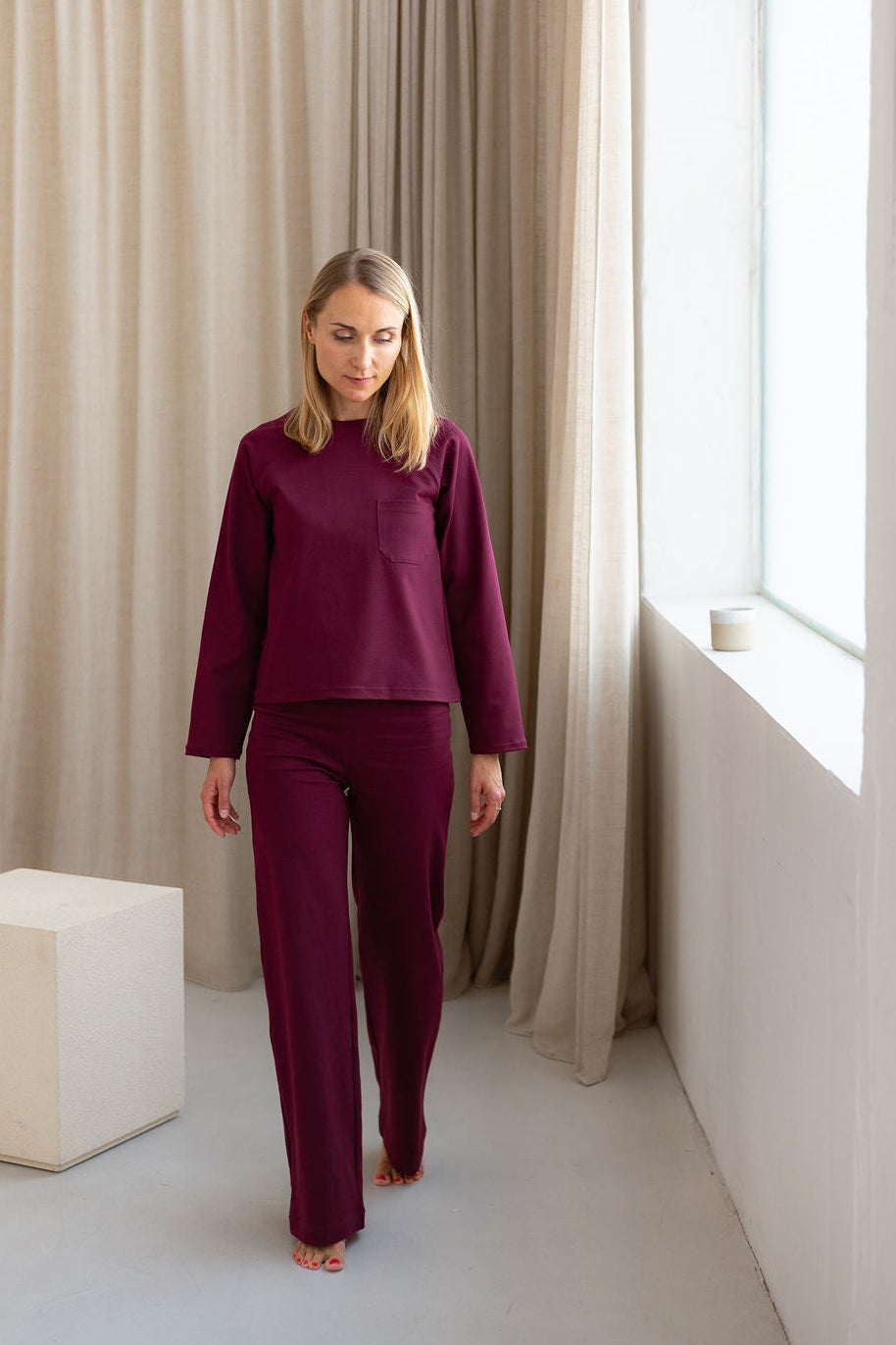 Ensemble Pauline bordeaux kit couture Joli Lab