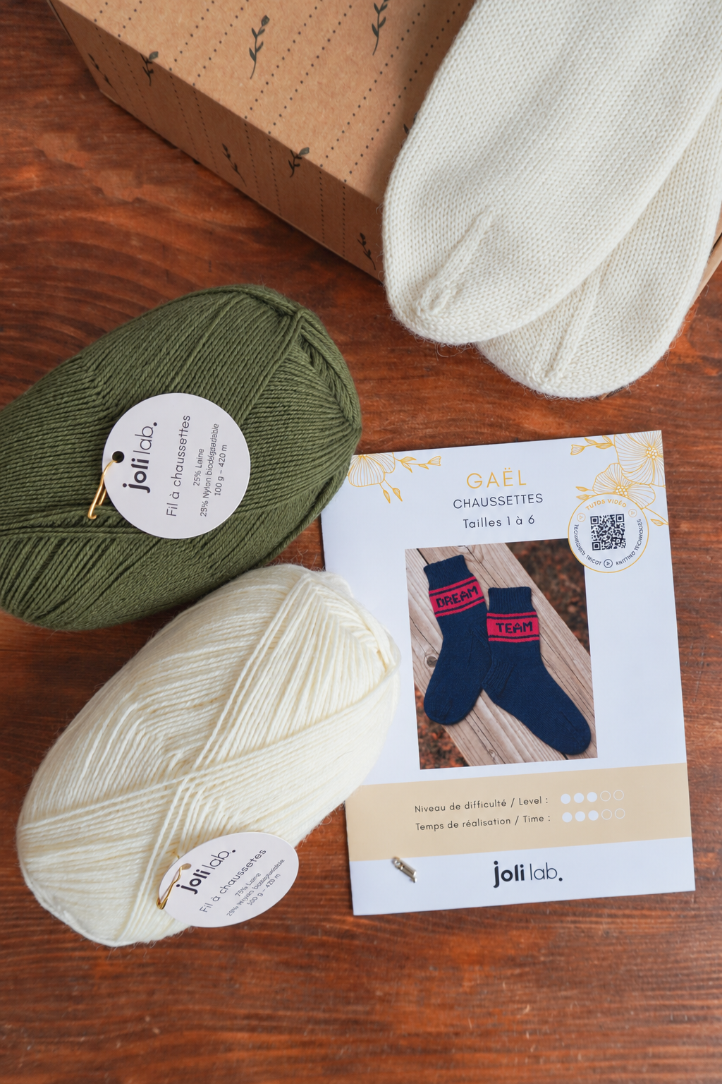 Chaussettes Gaël kit tricot Joli Lab