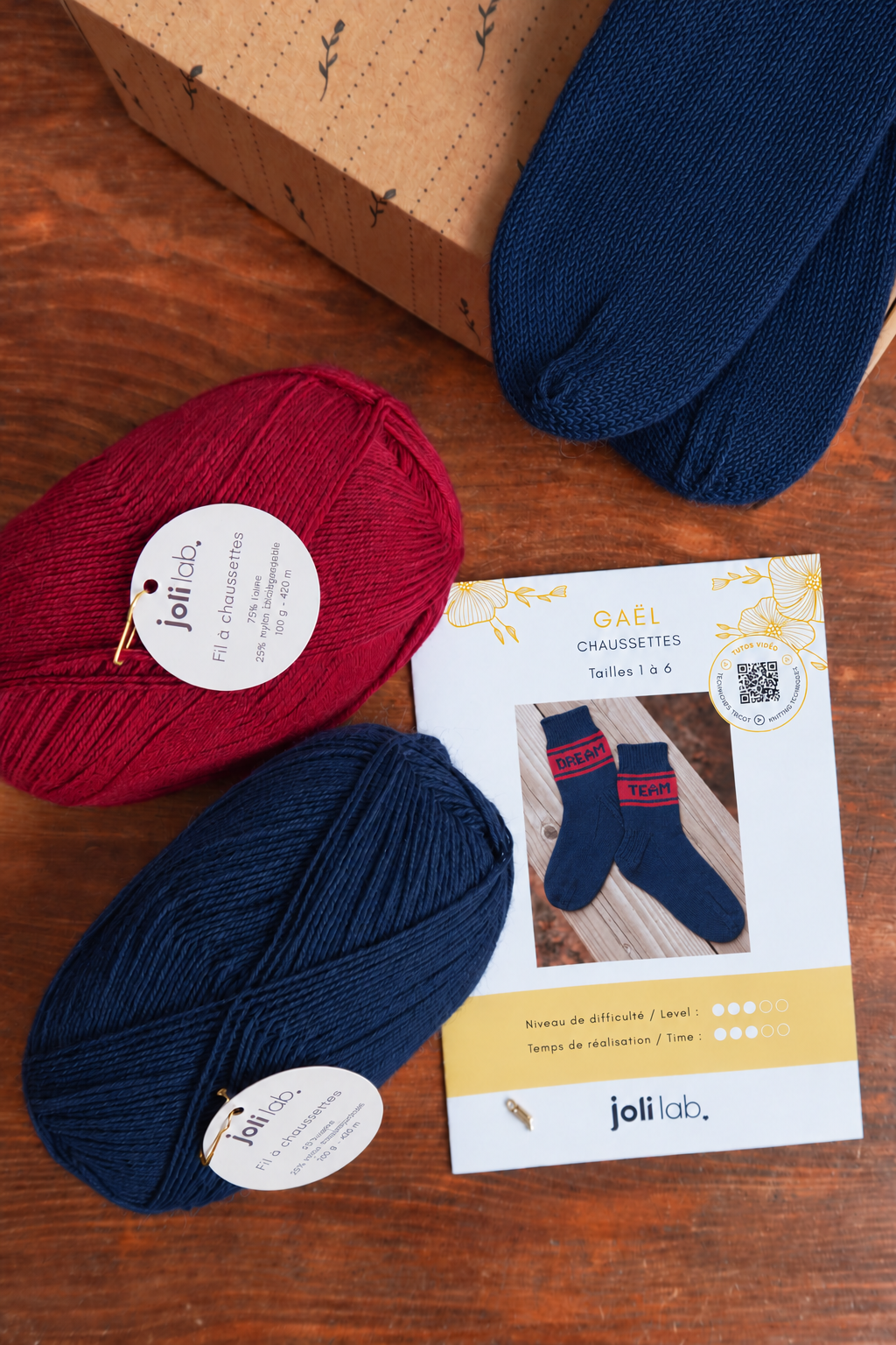 Chaussettes Gaël kit tricot Joli Lab