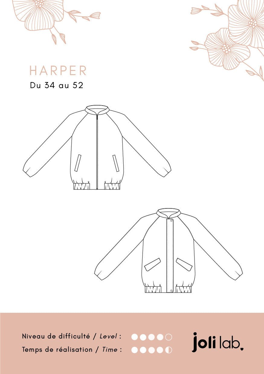 Blouson Harper - Patron Couture PDF ou Pochette - Joli Lab