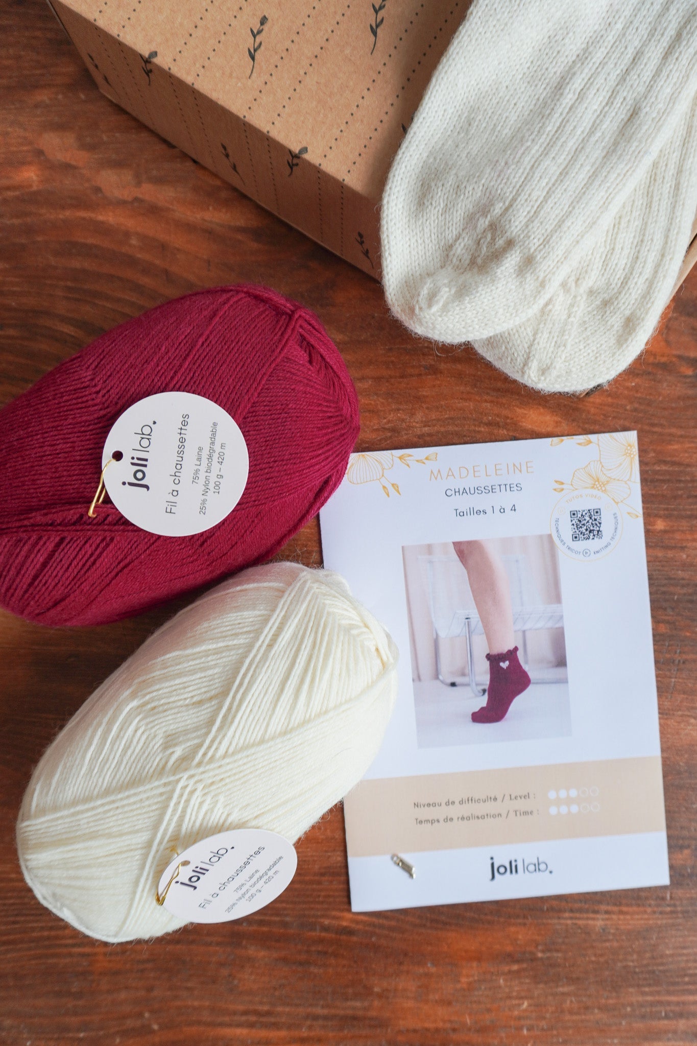 Chaussettes Madeleine - Patron Tricot PDF - Joli Lab