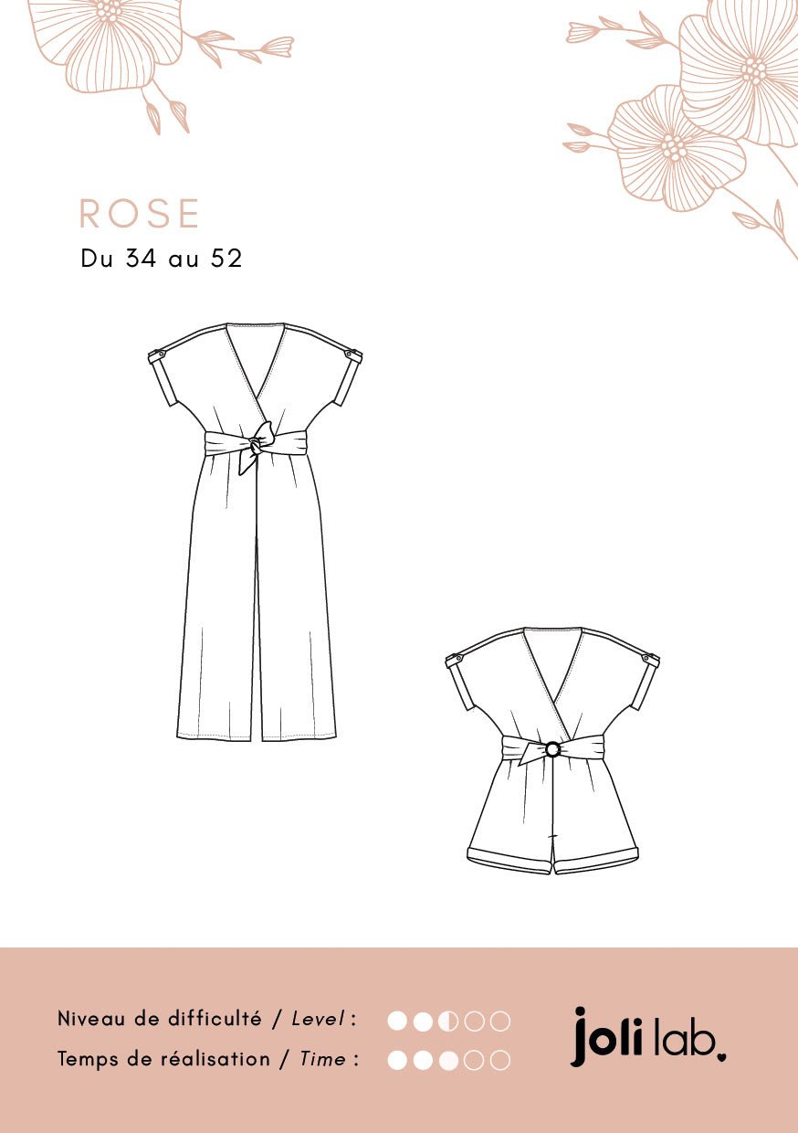 Combinaison Rose - Patron Couture PDF ou Pochette - Joli Lab