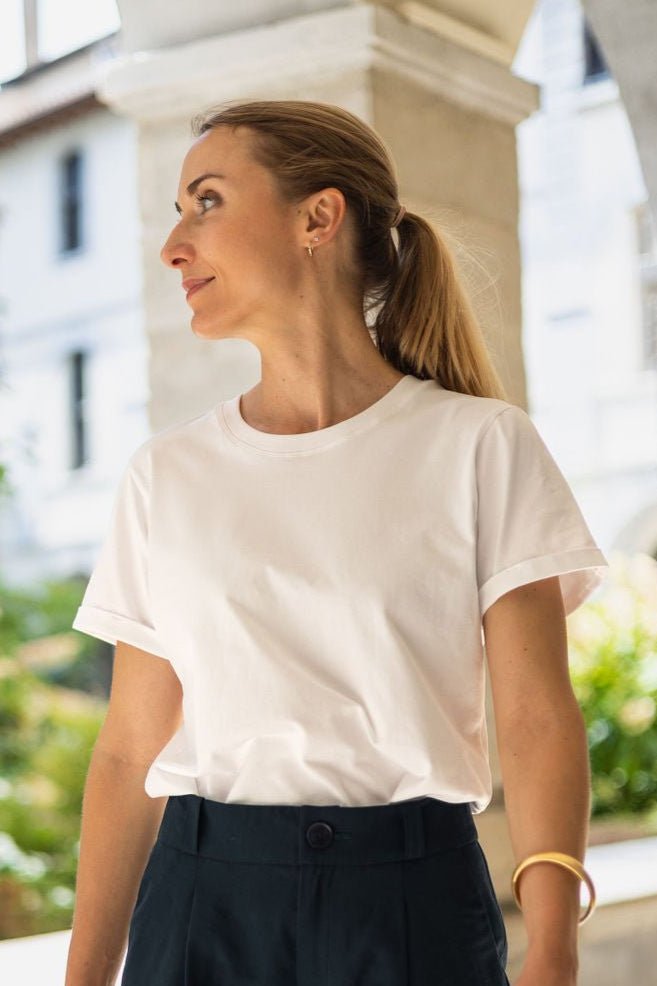 Coupons jersey - coloris blanc - Joli Lab