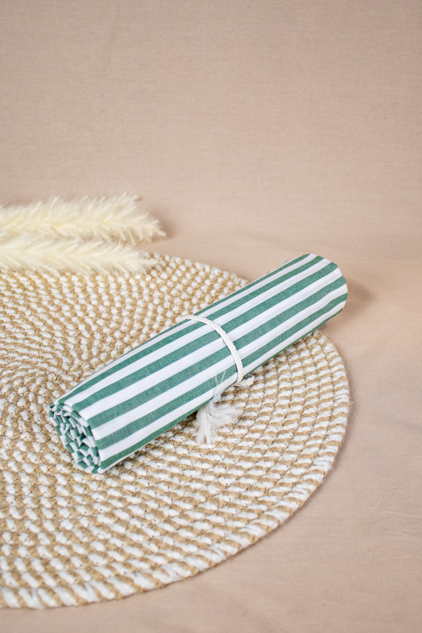 Coupons popeline - rayures larges coloris vert - Joli Lab