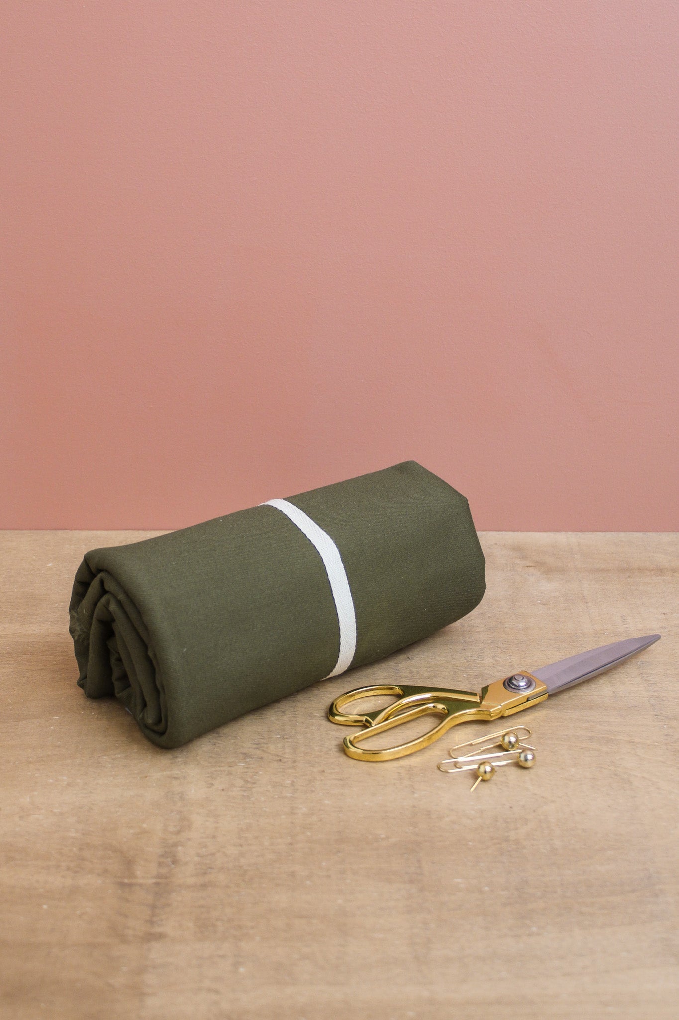 Coupons twill de coton - coloris kaki - Joli Lab