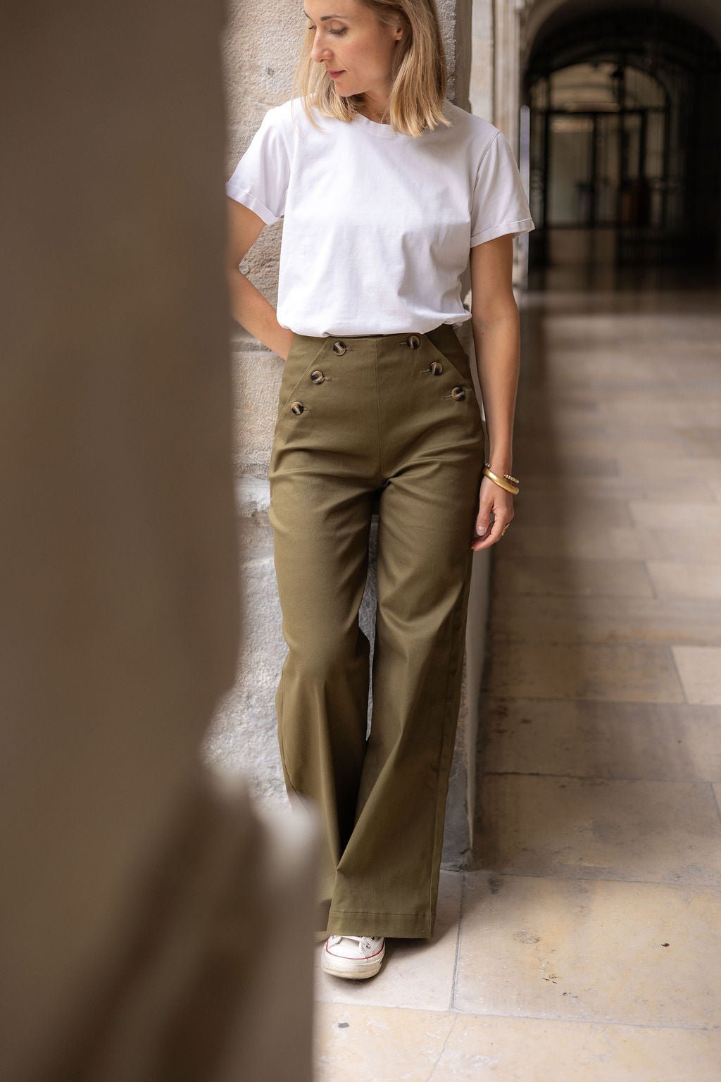 Coupons twill de coton - coloris kaki - Joli Lab