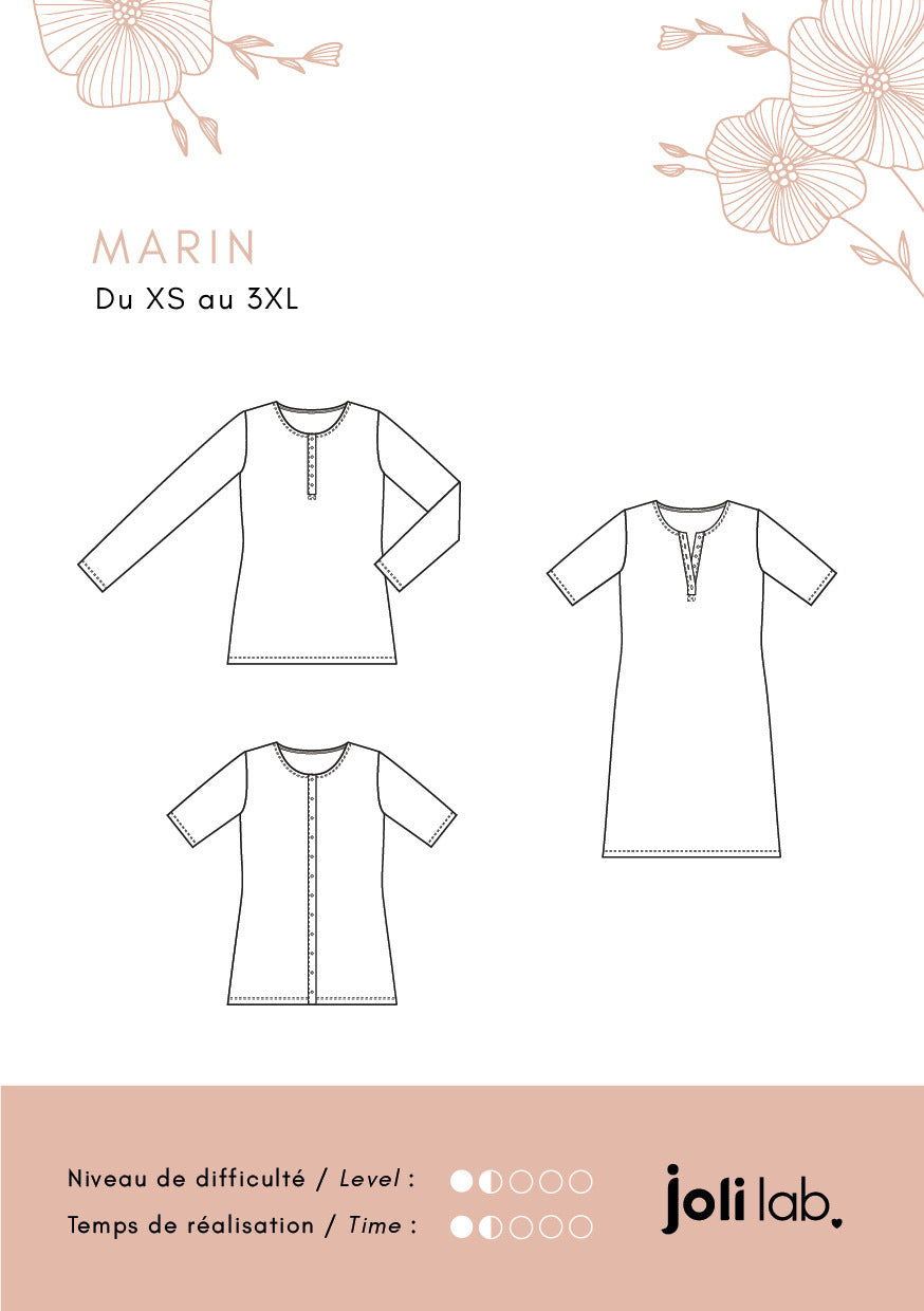 Haut/robe Marin - Patron Couture PDF - Joli Lab