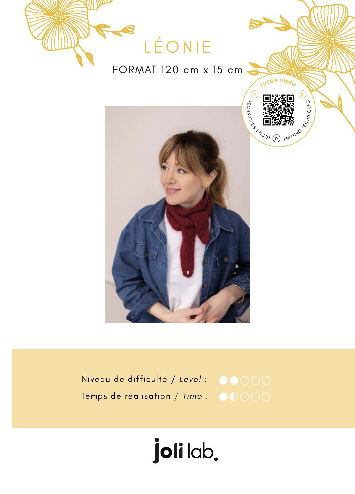 Écharpe Léonie - Patron Tricot PDF - Joli Lab