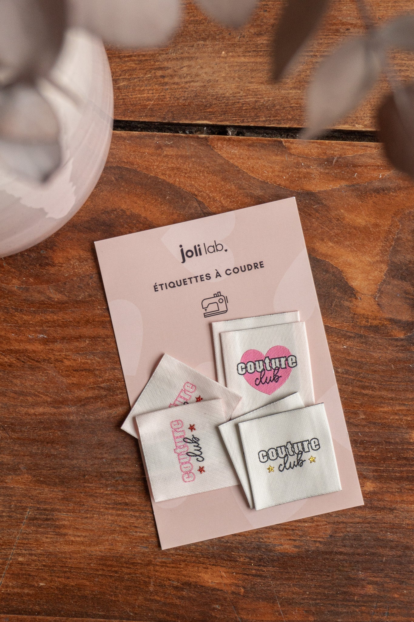 Étiquettes tissées - Assortiment thème Couture club - Joli Lab