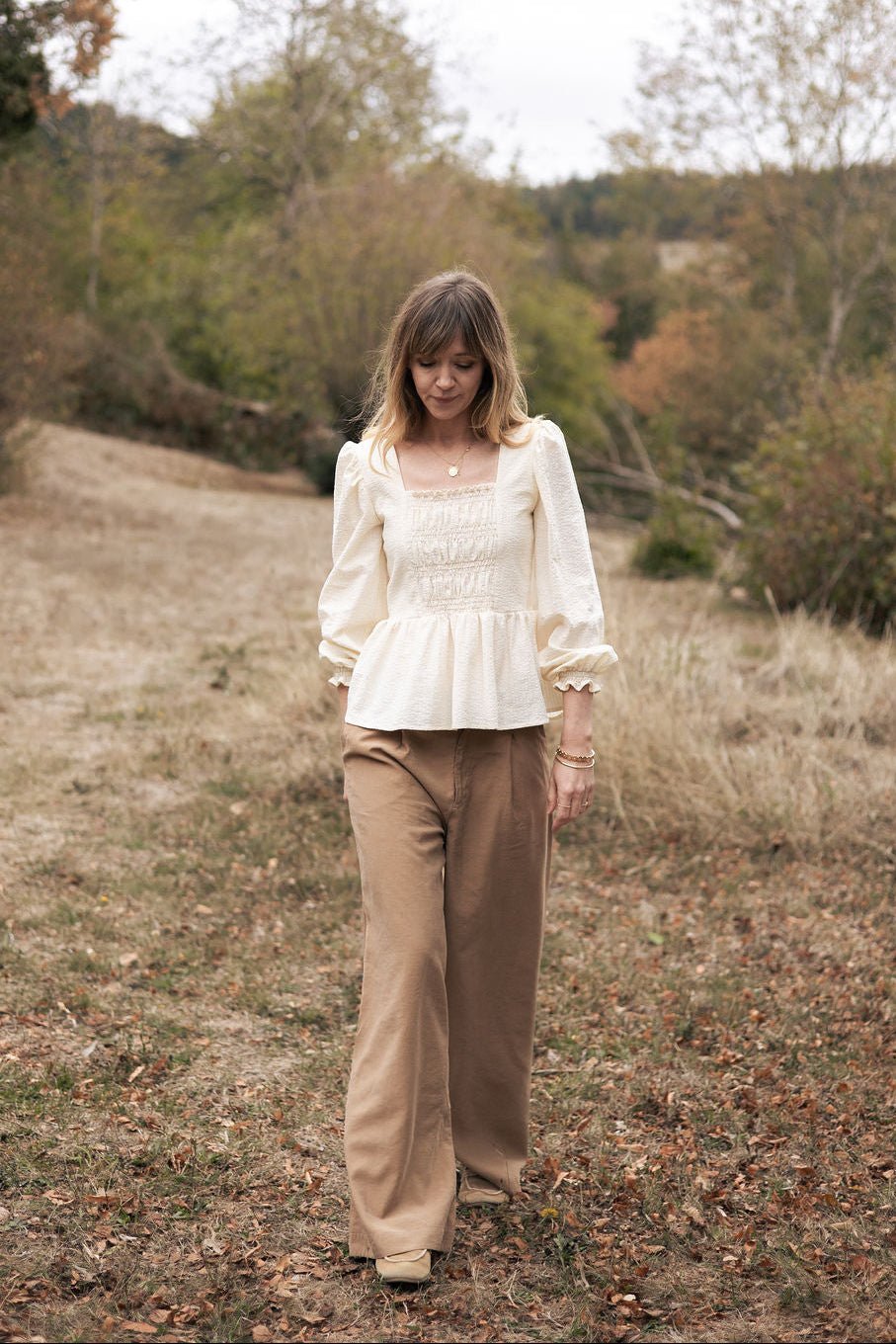 Joli Kit Couture - Blouse Charlotte seerzucker écru - Joli Lab
