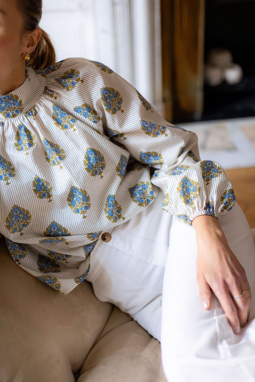 Joli Kit Couture - Blouse Cléo bleu vintage - Joli Lab