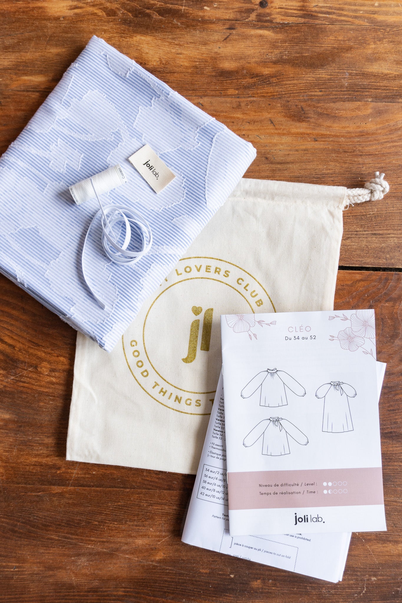 Joli Kit Couture - Blouse Cléo bleue - Joli Lab