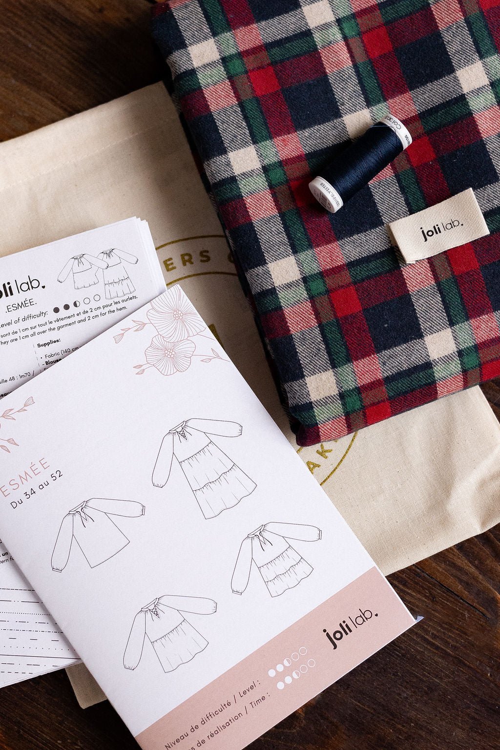 Joli Kit Couture - Blouse Esmée tartan - Joli Lab