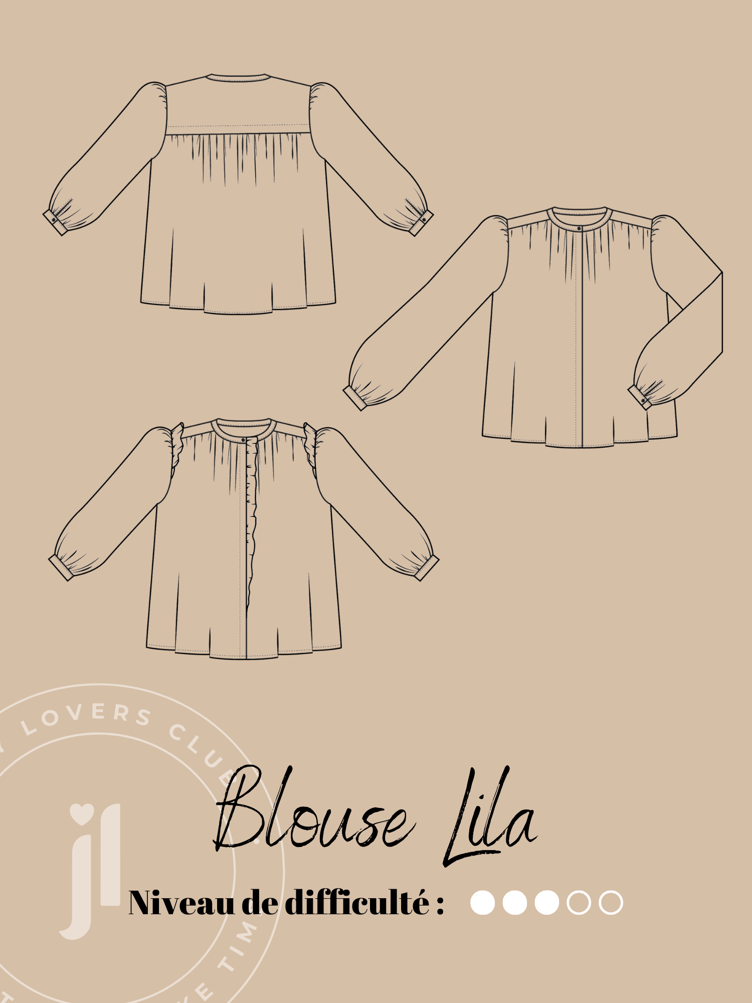 Joli Kit Couture - Blouse Lila blanche - Joli Lab