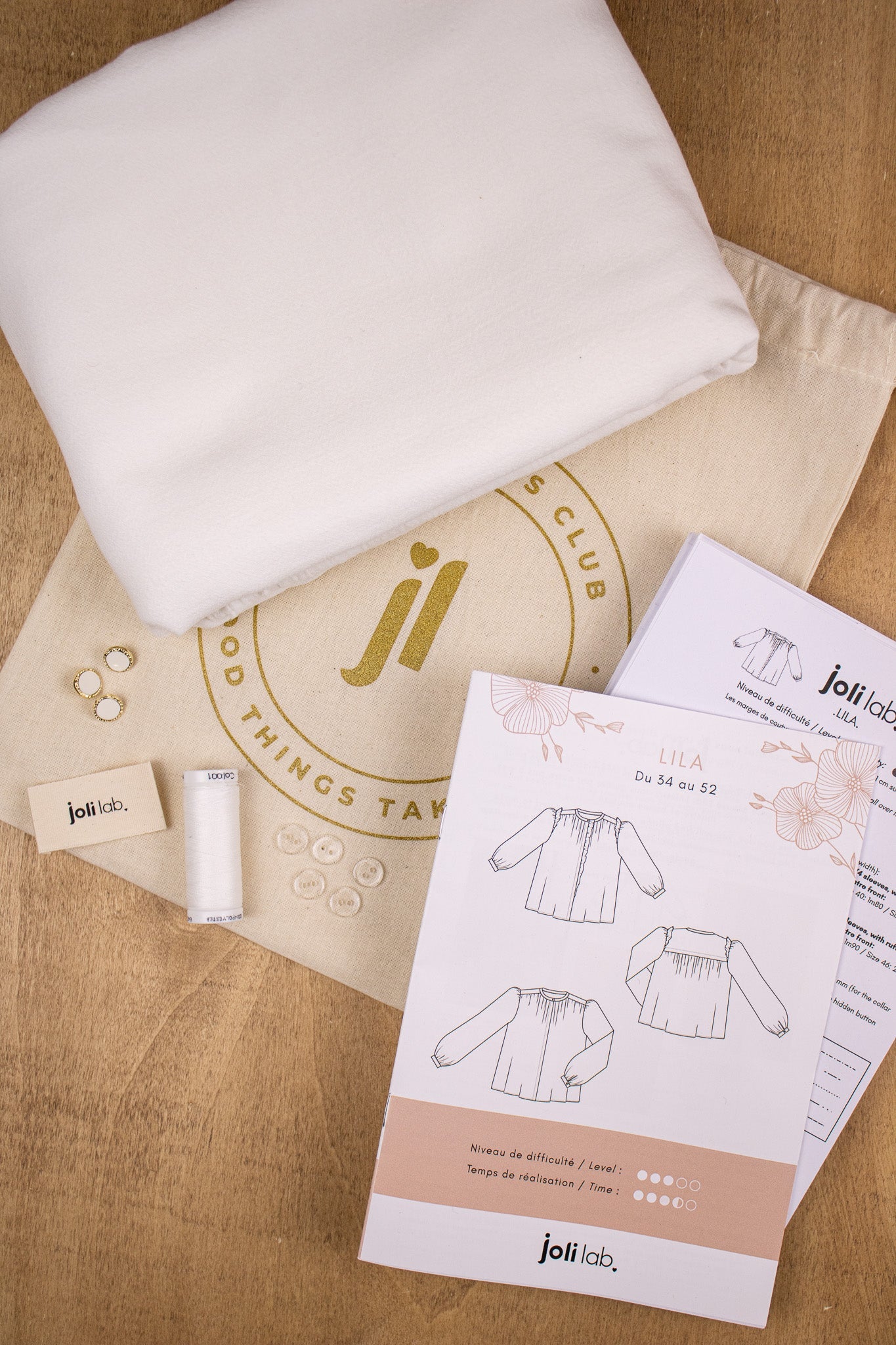 Joli Kit Couture - Blouse Lila blanche - Joli Lab