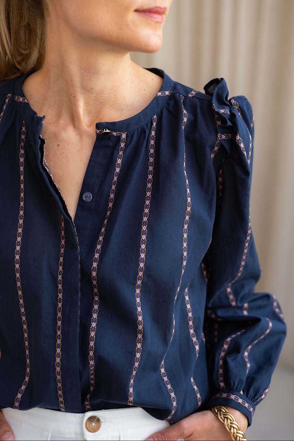 Joli Kit Couture - Blouse Lila rayée marine - Joli Lab