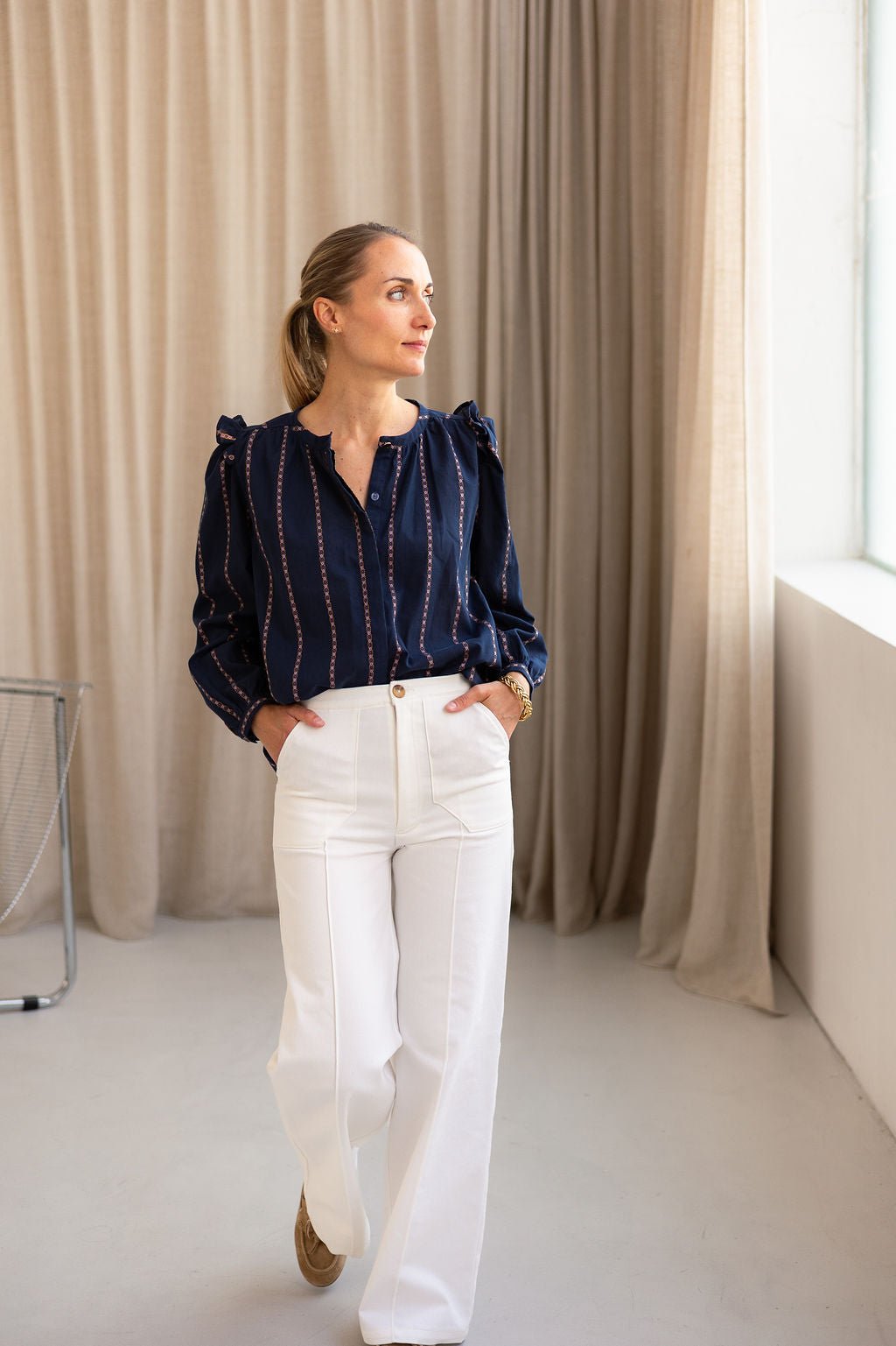 Joli Kit Couture - Blouse Lila rayée marine - Joli Lab