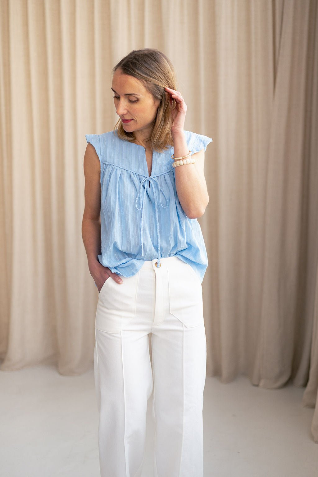 Joli Kit Couture - Blouse Romy bleue - Joli Lab