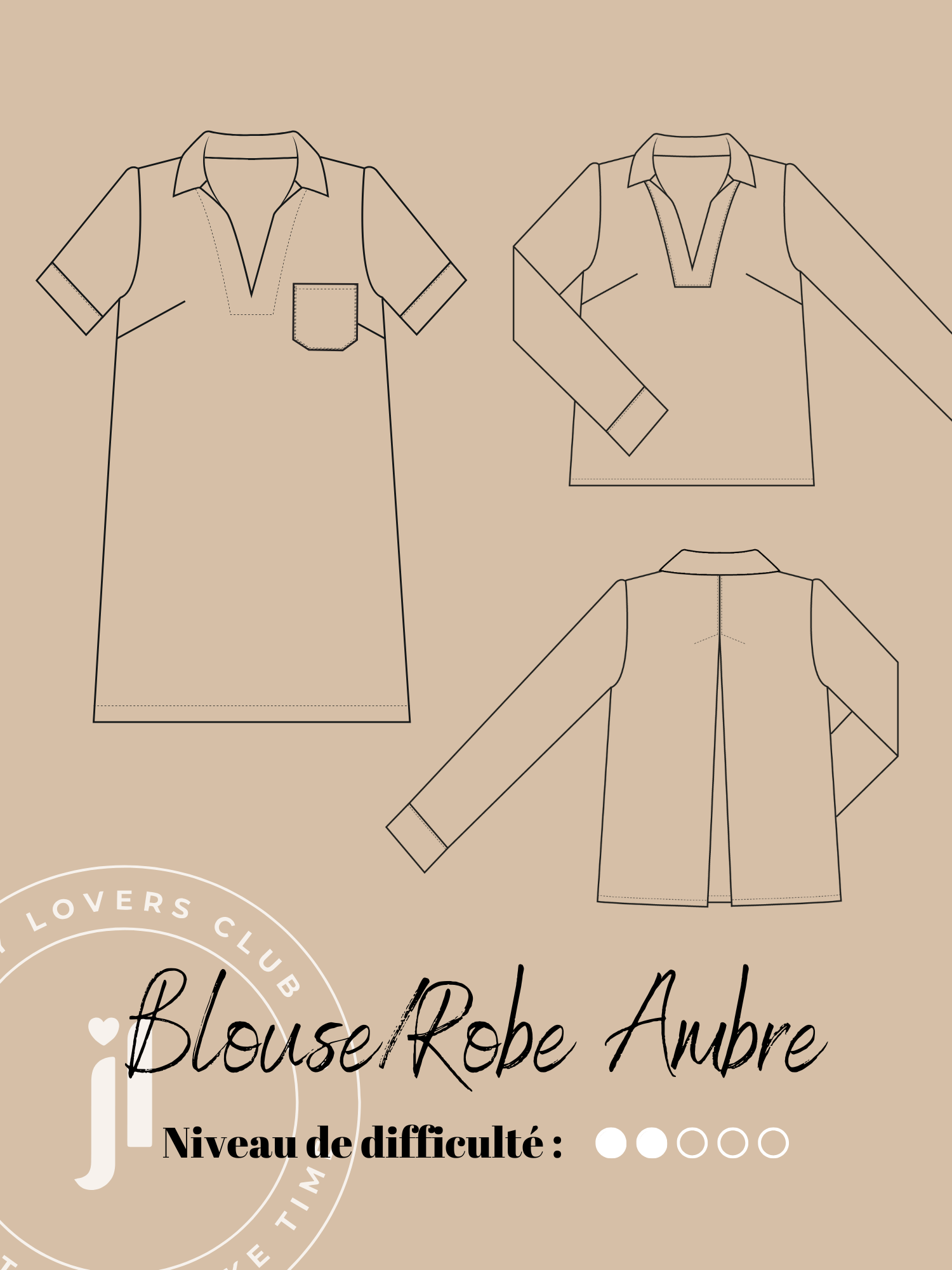 Joli Kit Couture - Blouse/Robe Ambre rayée - Joli Lab