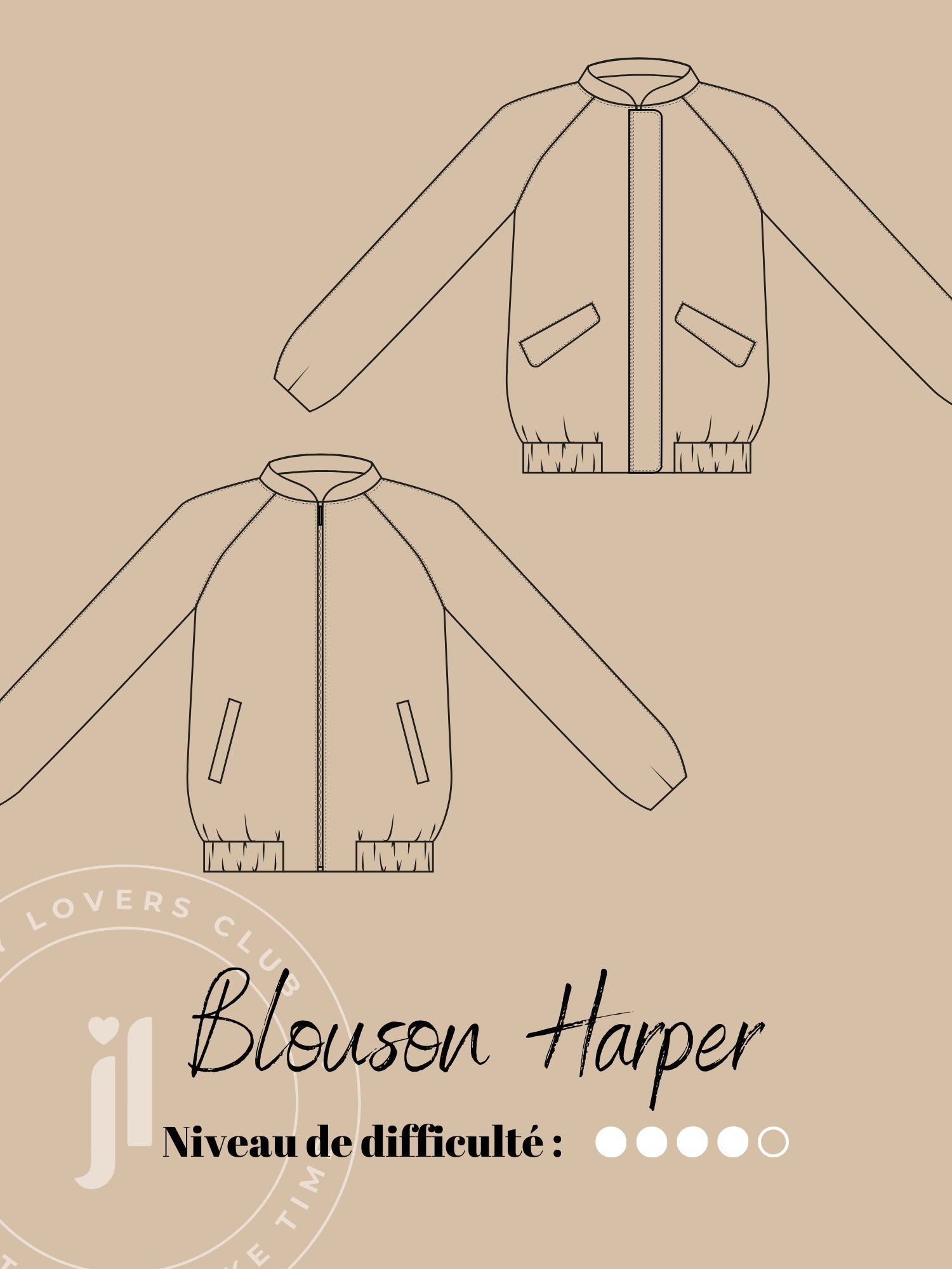 Joli Kit Couture - Blouson Harper gris chiné - Joli Lab