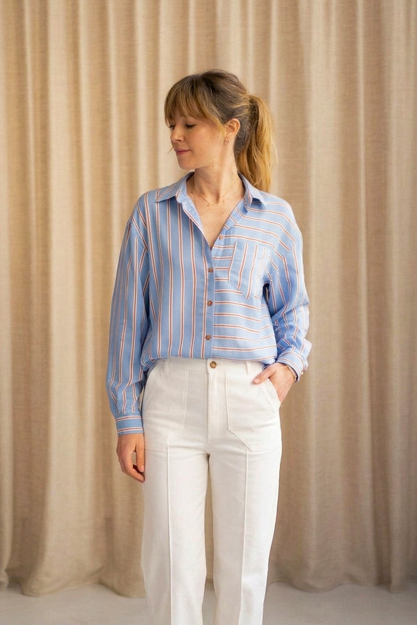 Joli Kit Couture - Chemise Camille viscose rayée - Joli Lab