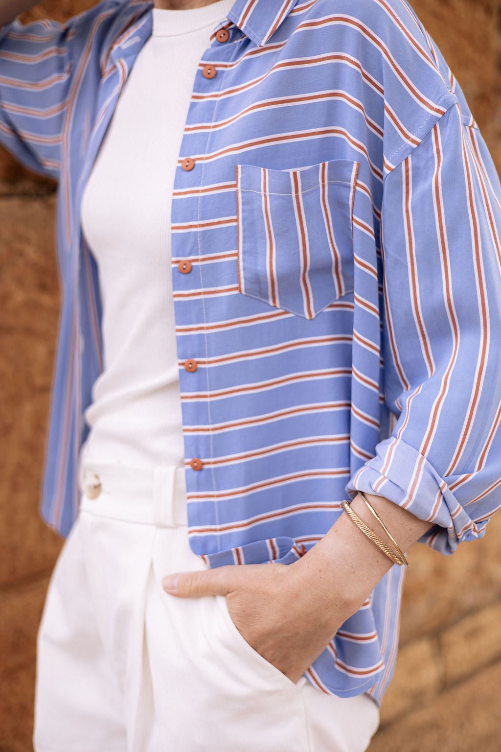 Joli Kit Couture - Chemise Camille viscose rayée - Joli Lab