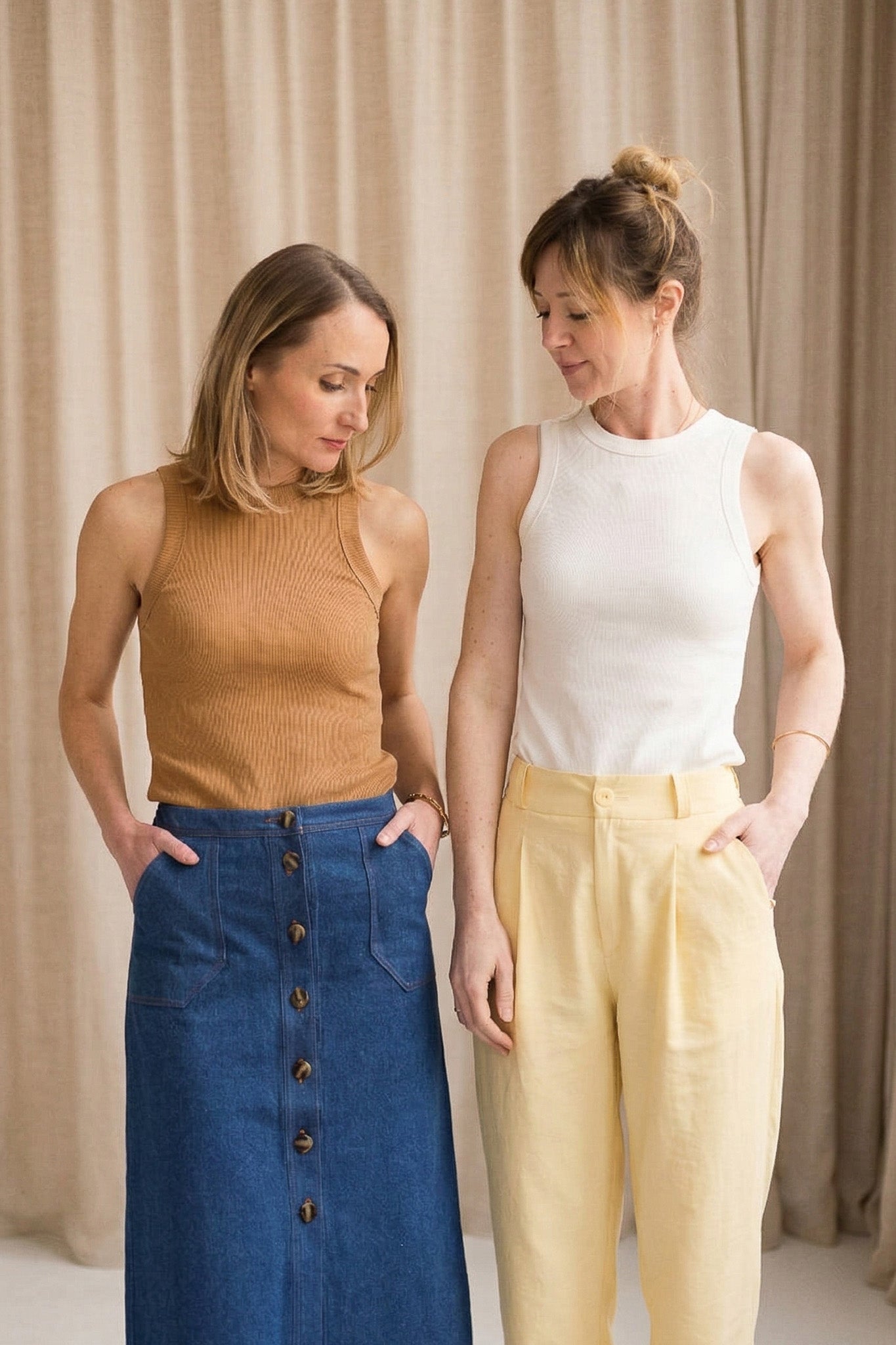 Joli Kit Couture DUO - Débardeur Lexie (caramel + blanc) - Joli Lab