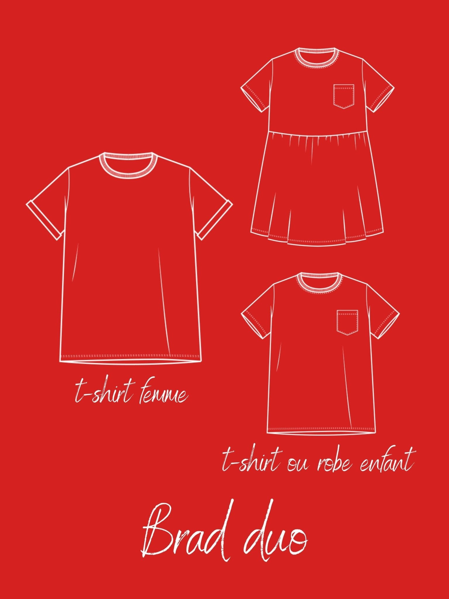 Joli Kit Couture DUO - T-shirt Brad rouge - Joli Lab