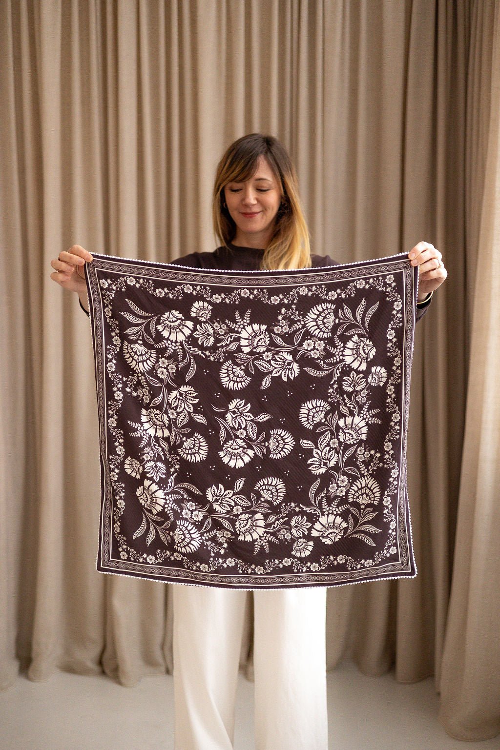 Joli Kit Couture - Foulard Christie chocolat - Joli Lab