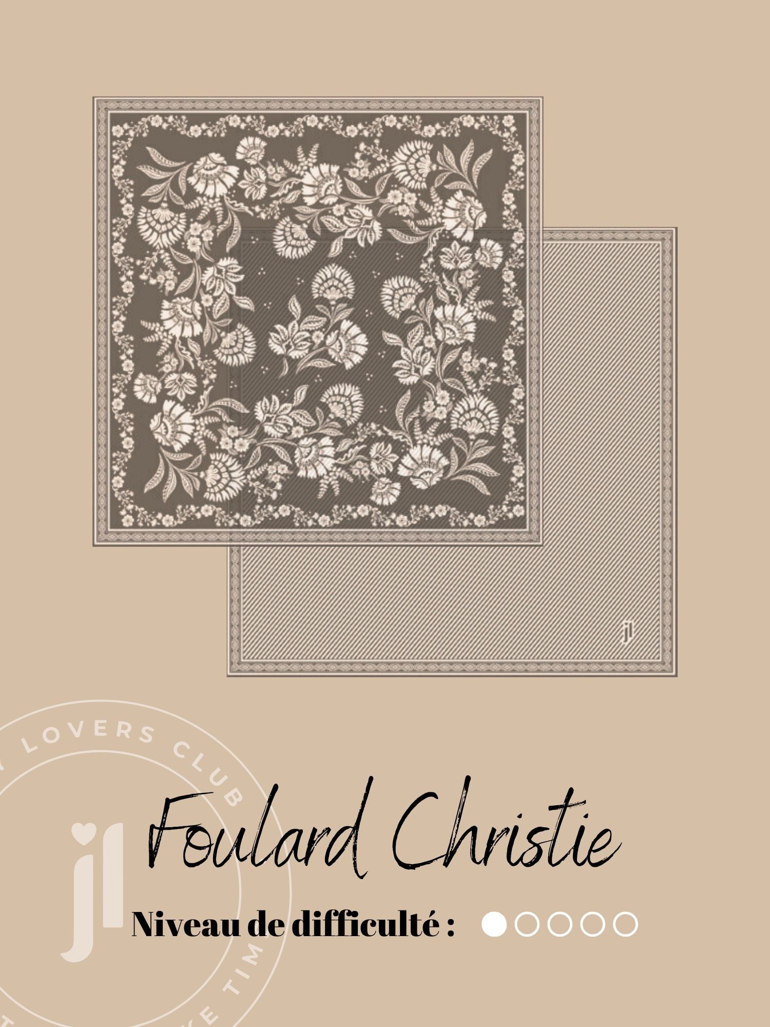 Joli Kit Couture - Foulard Christie chocolat - Joli Lab