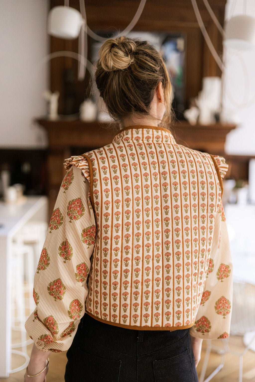 Joli Kit Couture - Gilet Anouck imprimé rose terra - Joli Lab