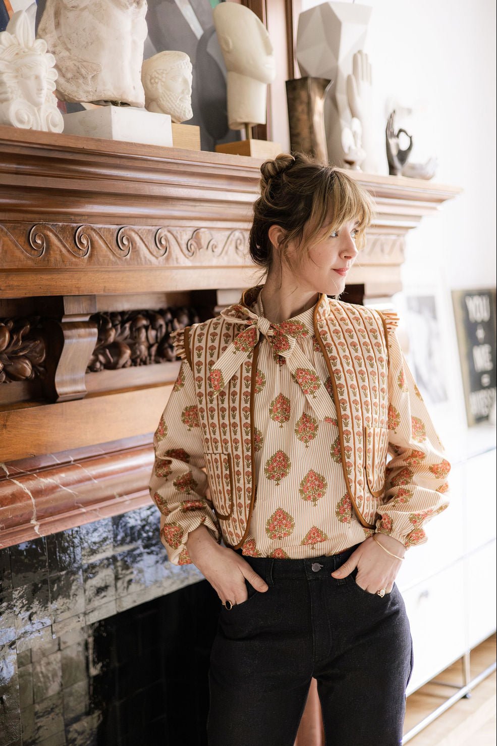 Joli Kit Couture - Gilet Anouck imprimé rose terra - Joli Lab