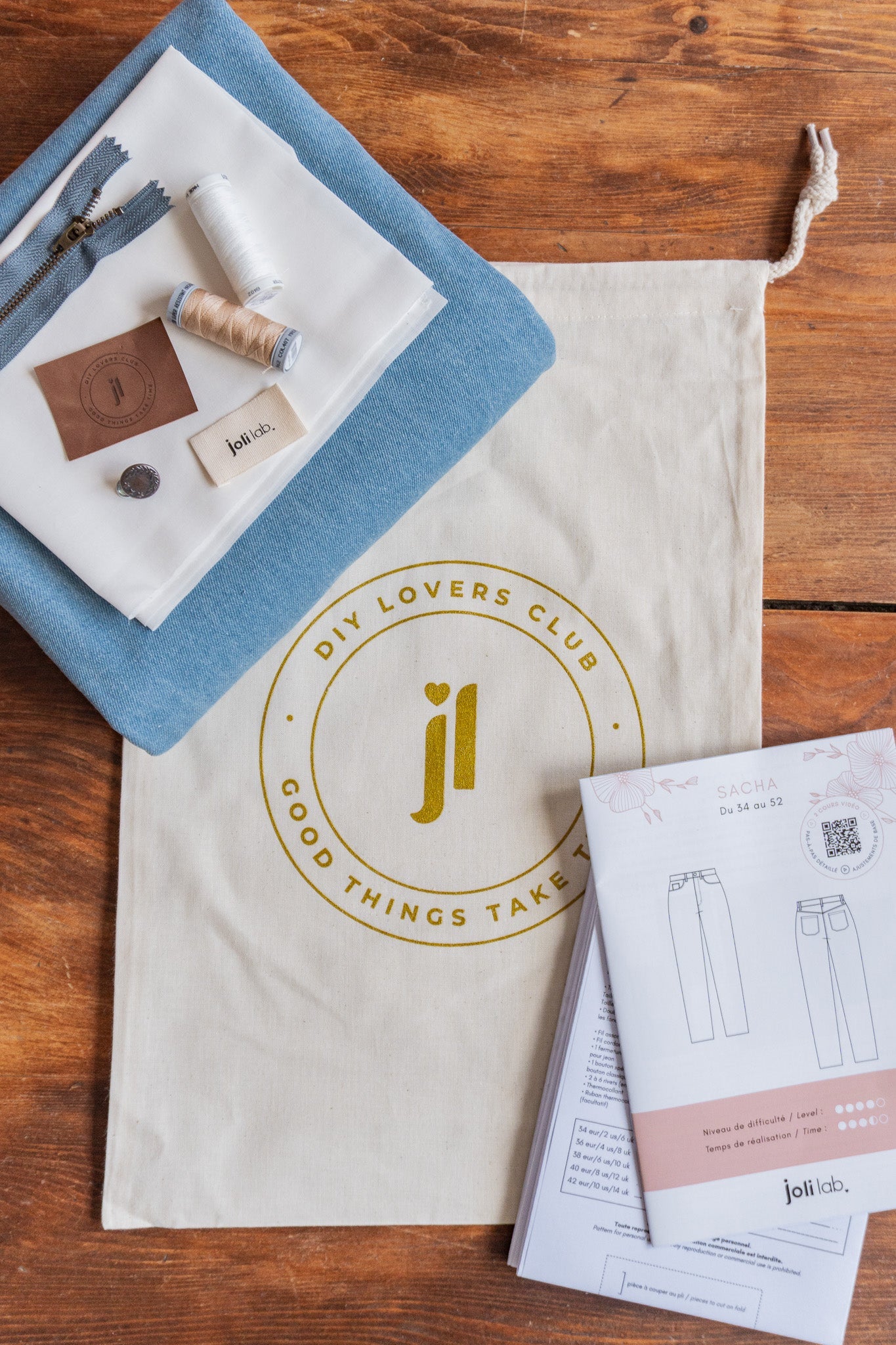 Joli Kit Couture - Jean Sacha denim clair - Joli Lab