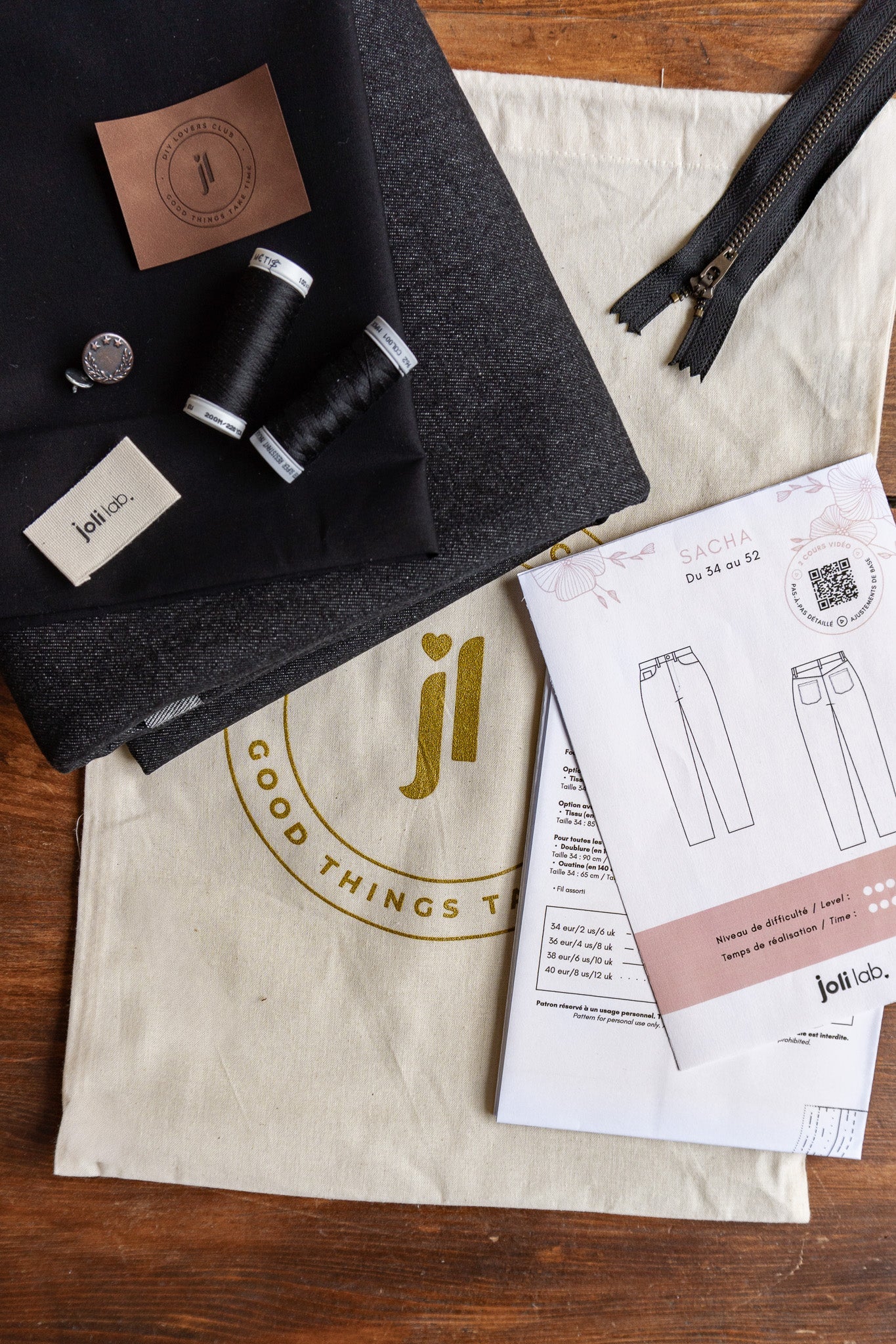 Joli Kit Couture - Jean Sacha denim noir - Joli Lab