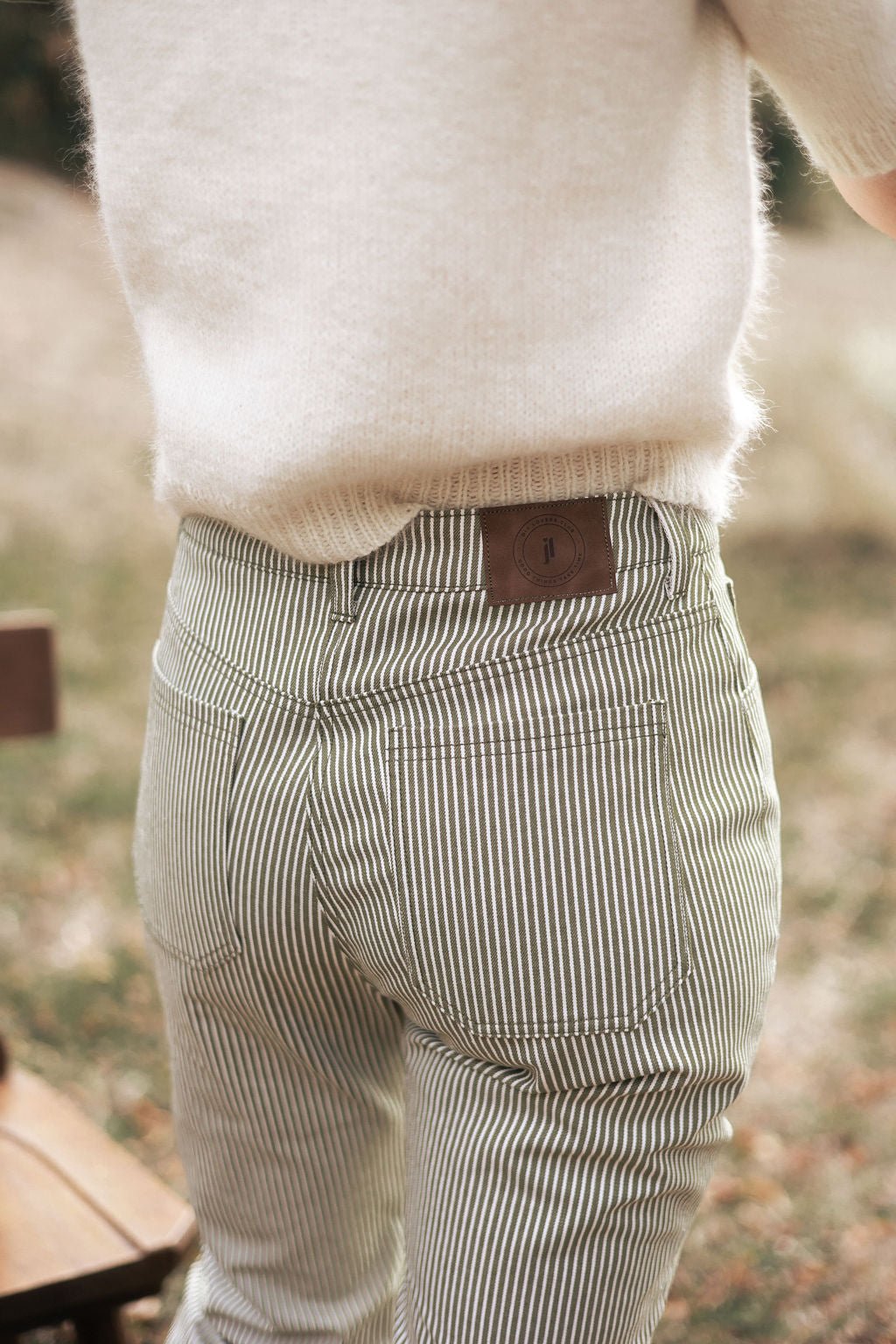 Joli Kit Couture - Jean Sacha rayé vert olive - Joli Lab