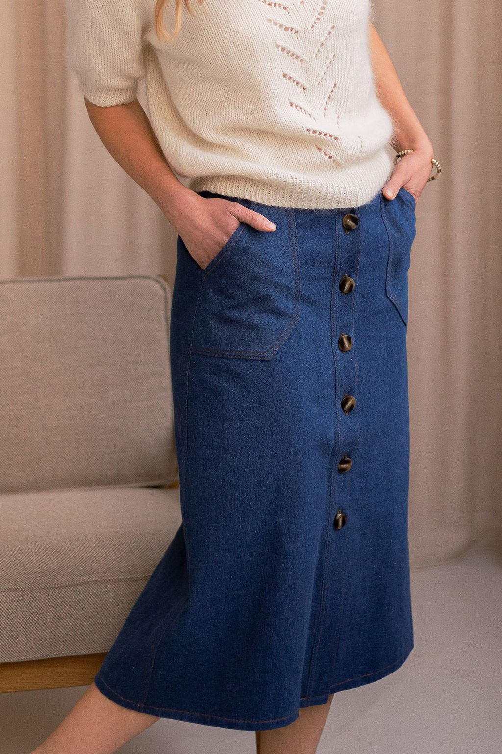 Joli Kit Couture - Jupe Norah denim bleu - Joli Lab