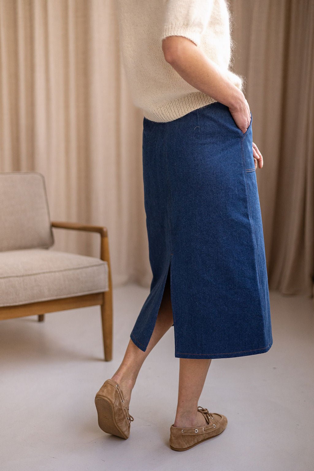 Joli Kit Couture - Jupe Norah denim bleu - Joli Lab